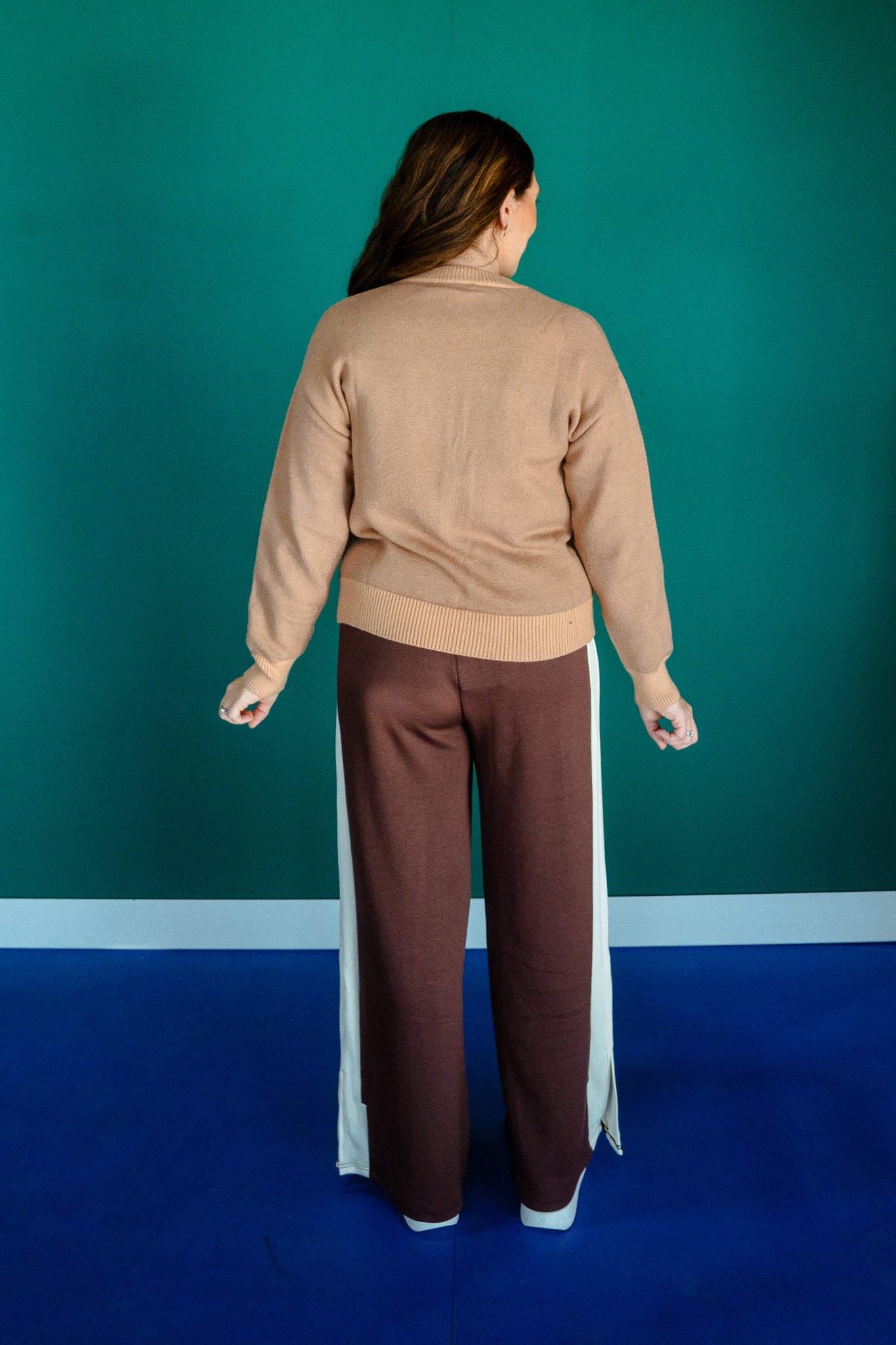 Ginger Colorblock Lounge Pants - Dark Brown + Oyster