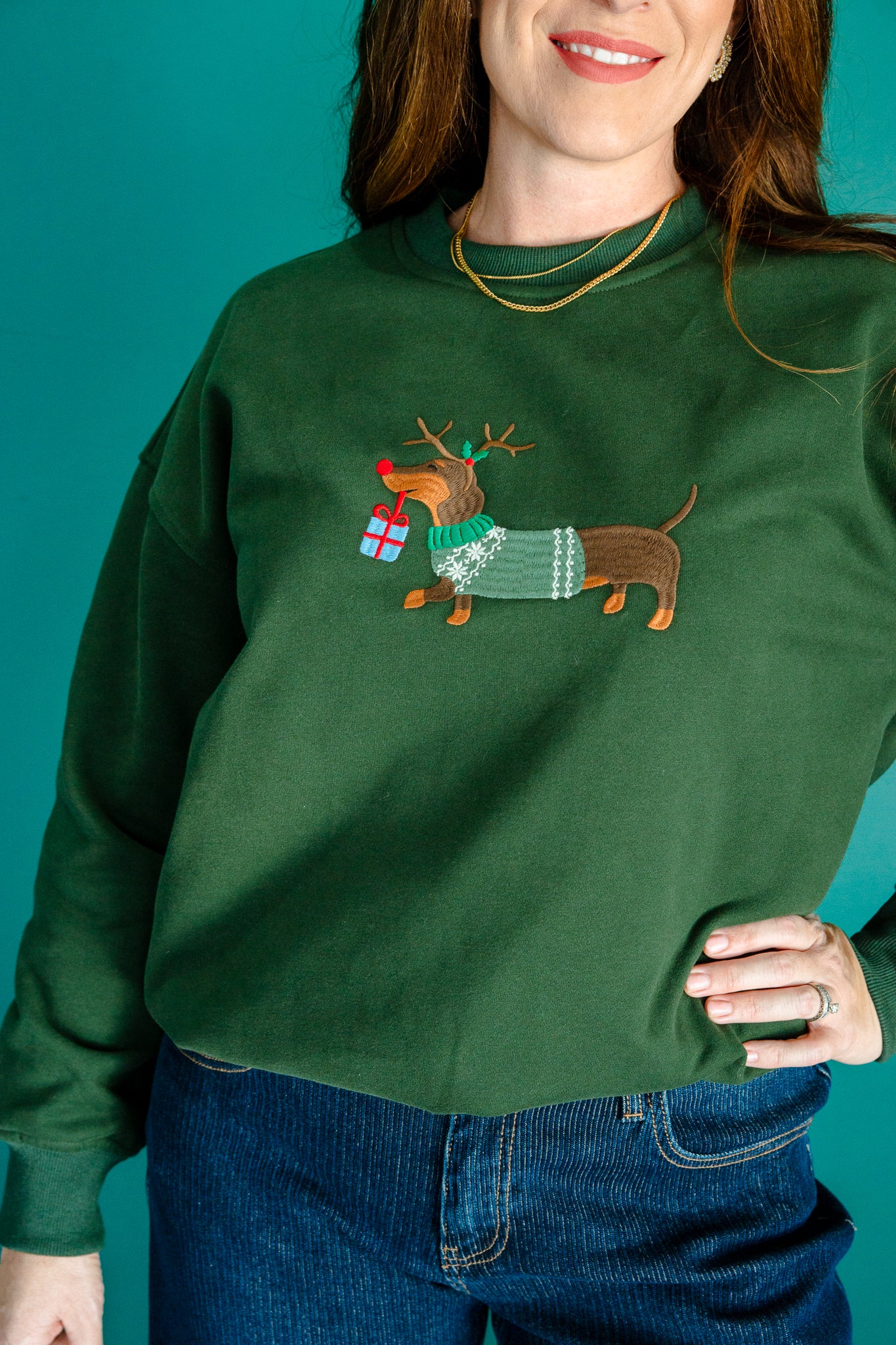 Nice List Crewneck Sweatshirt - Dark Olive