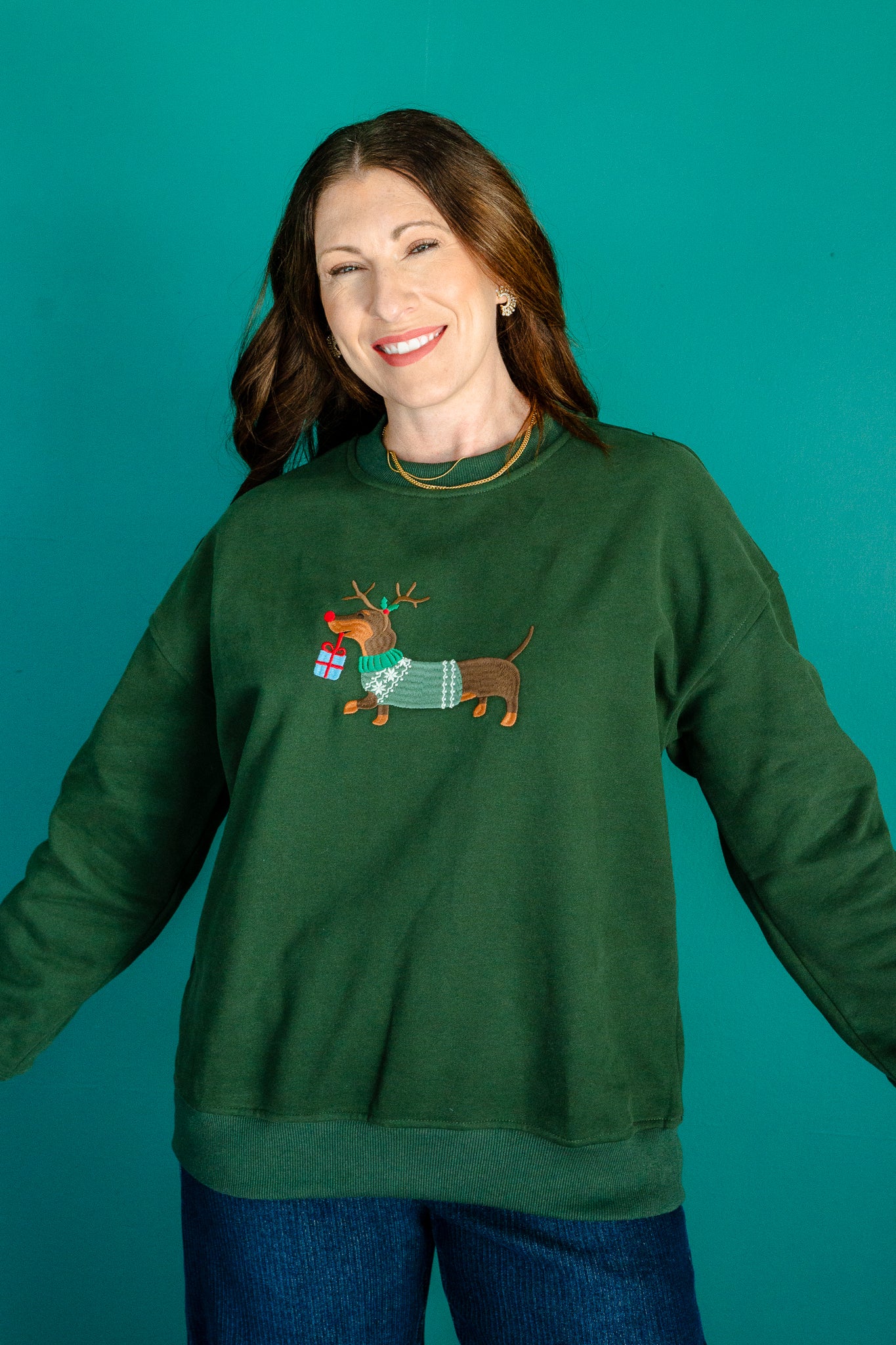 Nice List Crewneck Sweatshirt - Dark Olive