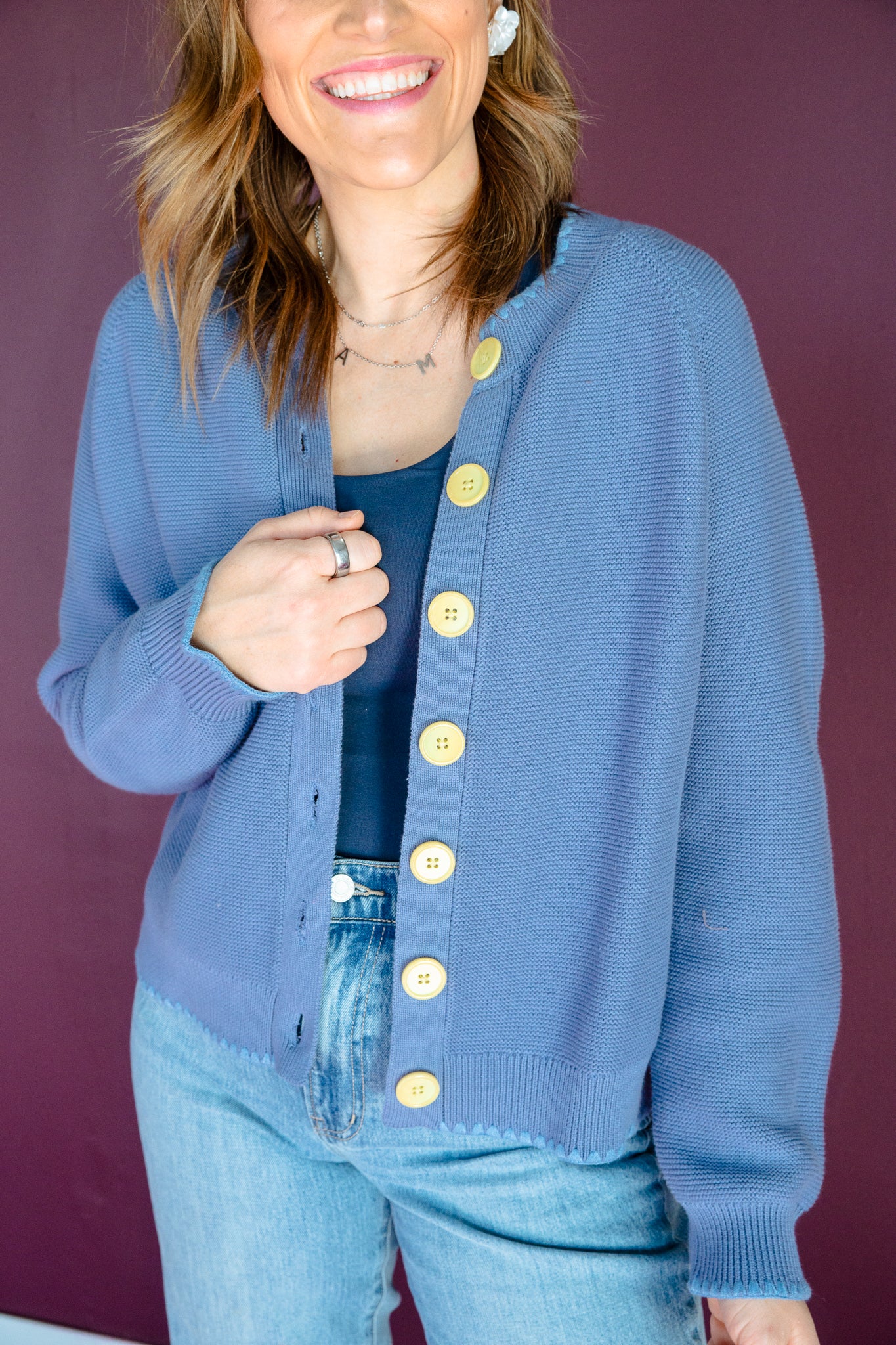 [Ellevate Basics] Joan Button Front Cardigan