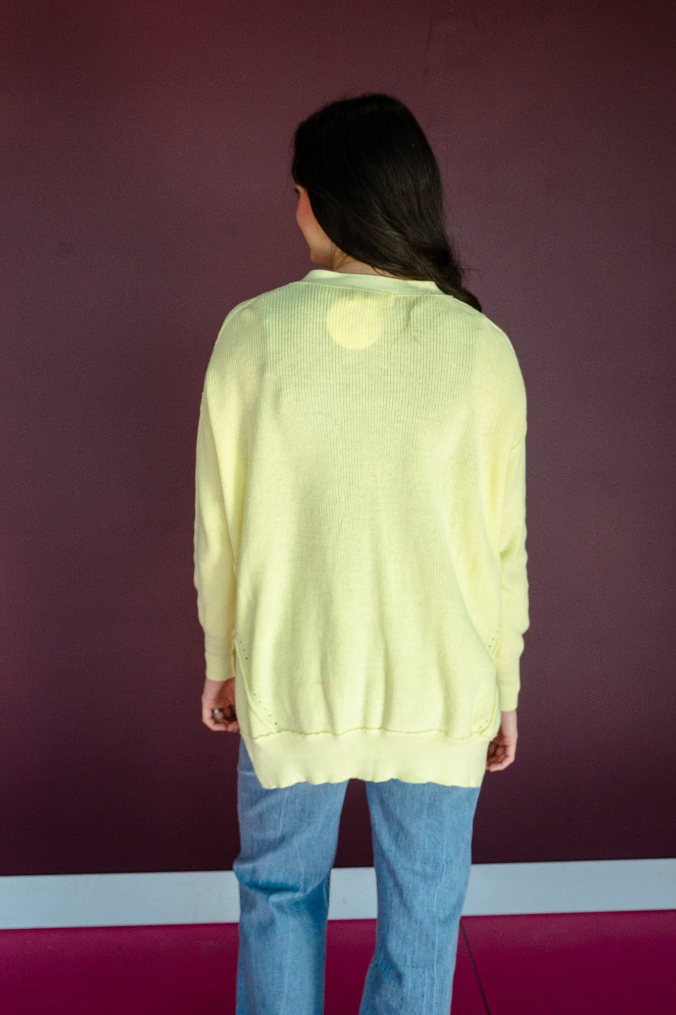 Connie Slouchy Cardigan - Acid Yellow