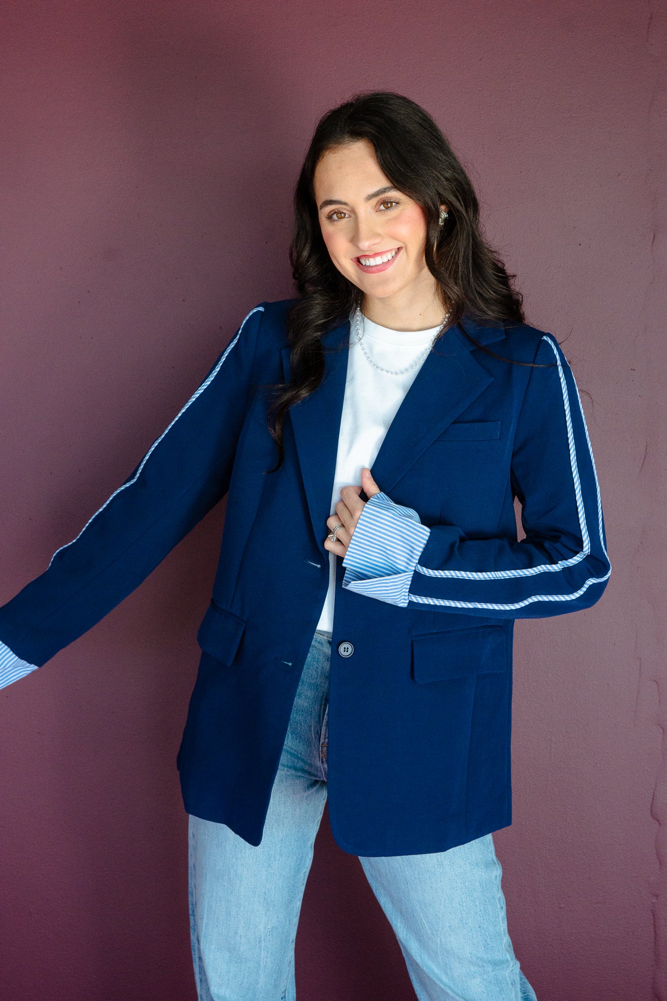 Ellie Blazer Jacket - Navy