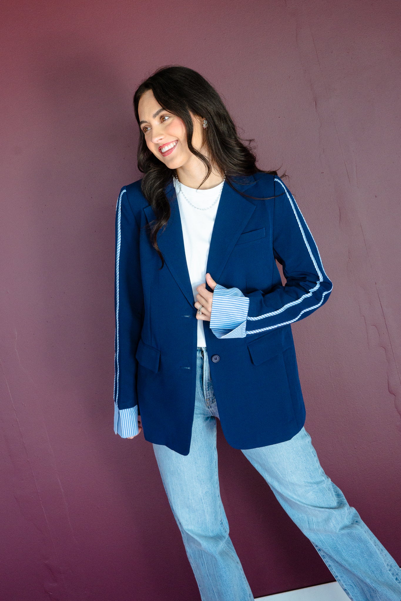 Ellie Blazer Jacket - Navy