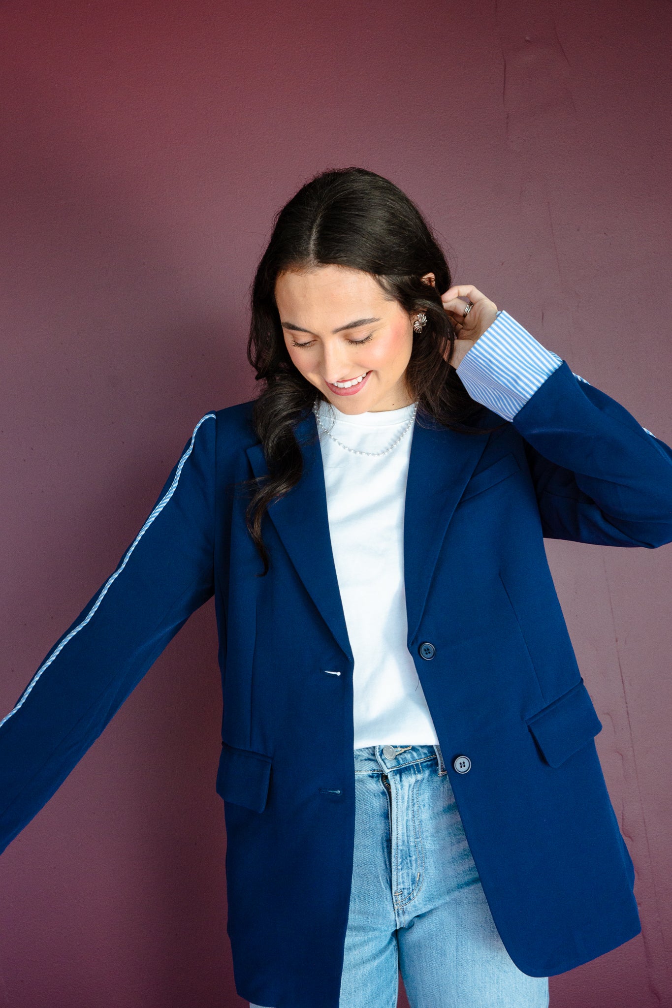 Ellie Blazer Jacket - Navy