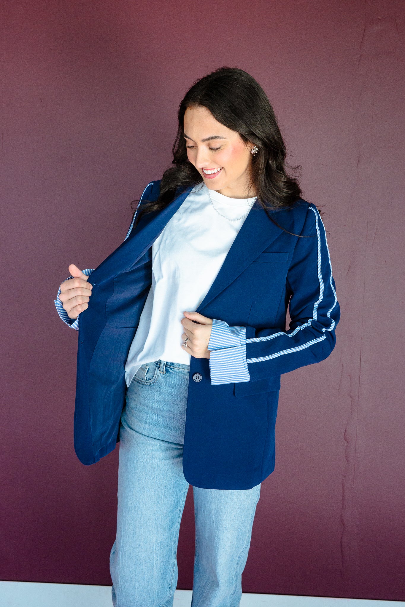 Ellie Blazer Jacket - Navy