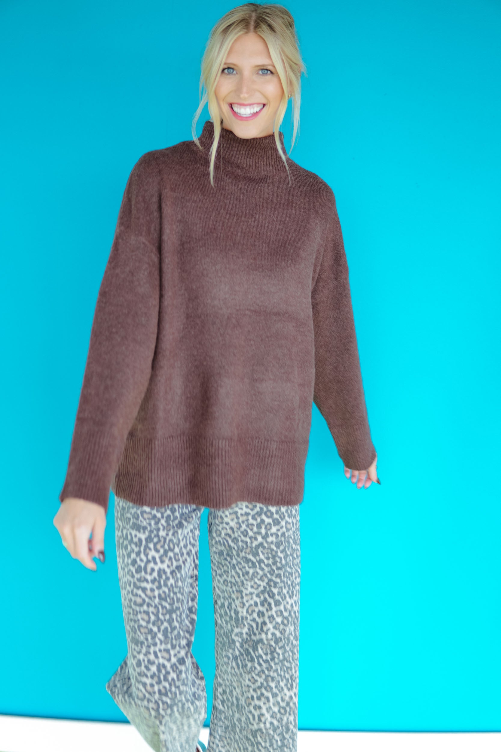 Wanda Turtleneck Sweater - Dark Brown