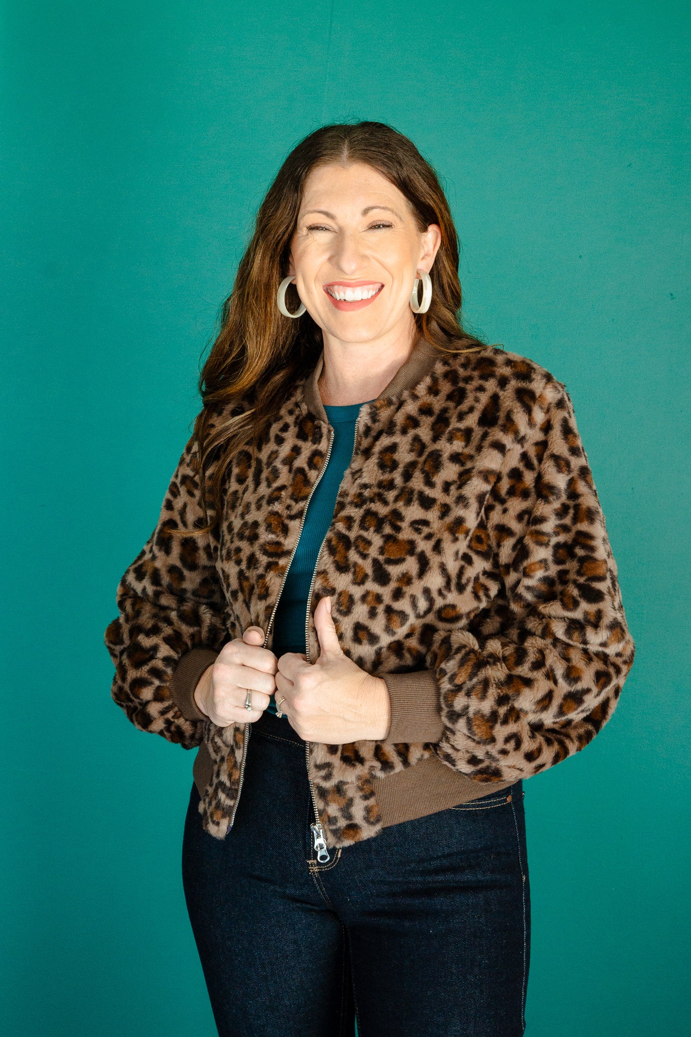 Beverly Faux Fur Jacket - Dark Brown + Tan