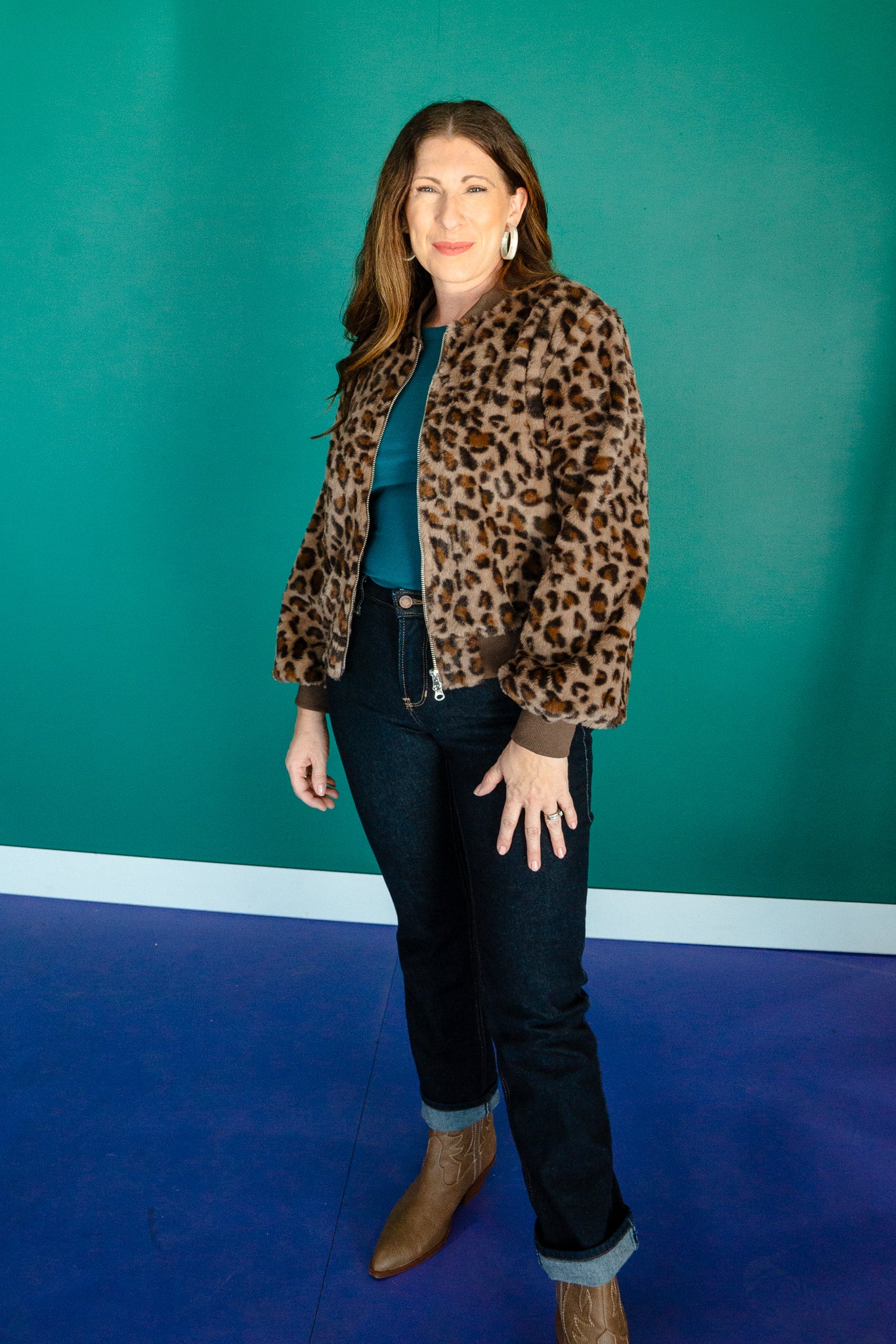 Beverly Faux Fur Jacket - Dark Brown + Tan