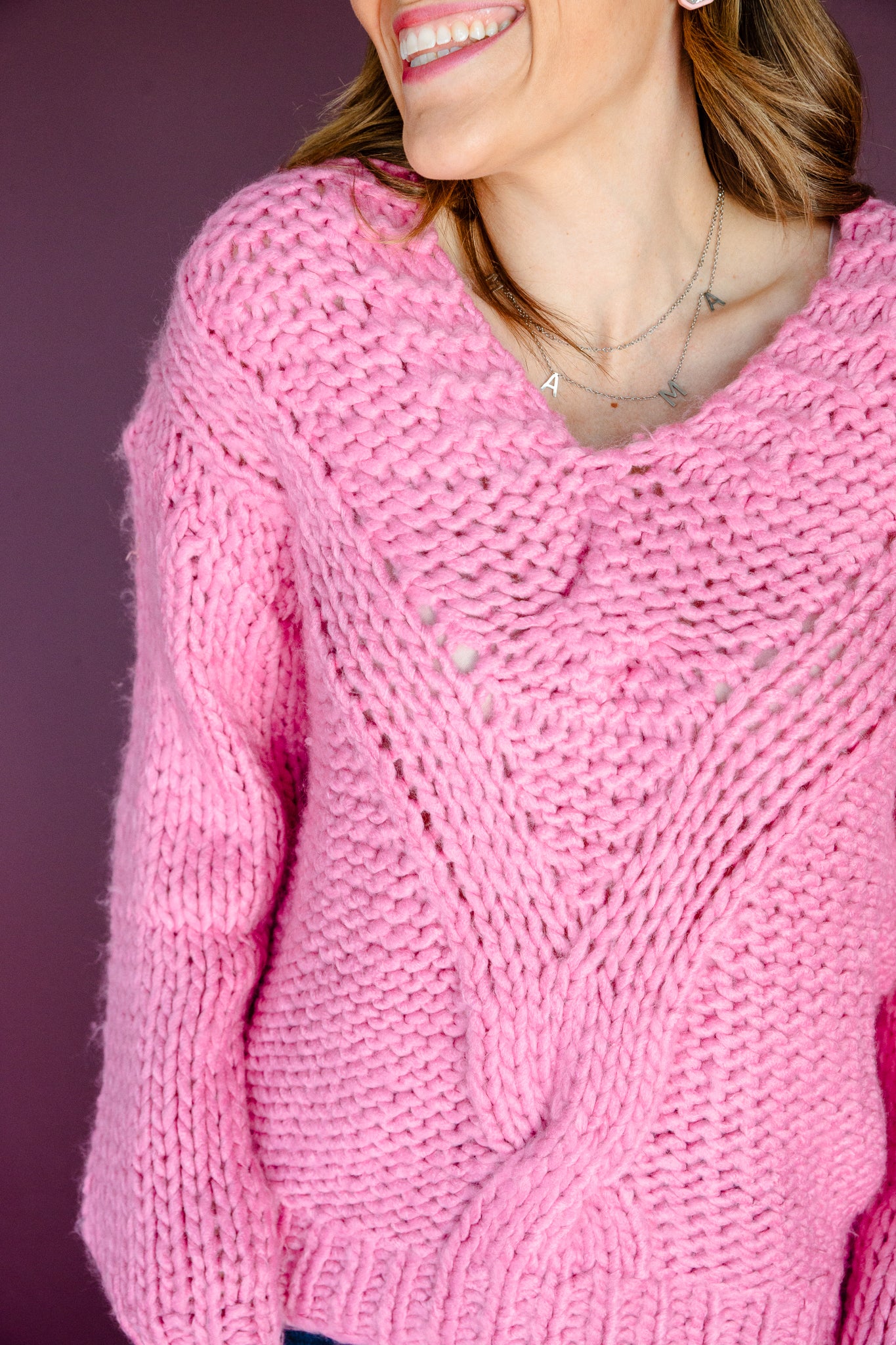 Corbin Chunky Knit Sweater - Summer Pink