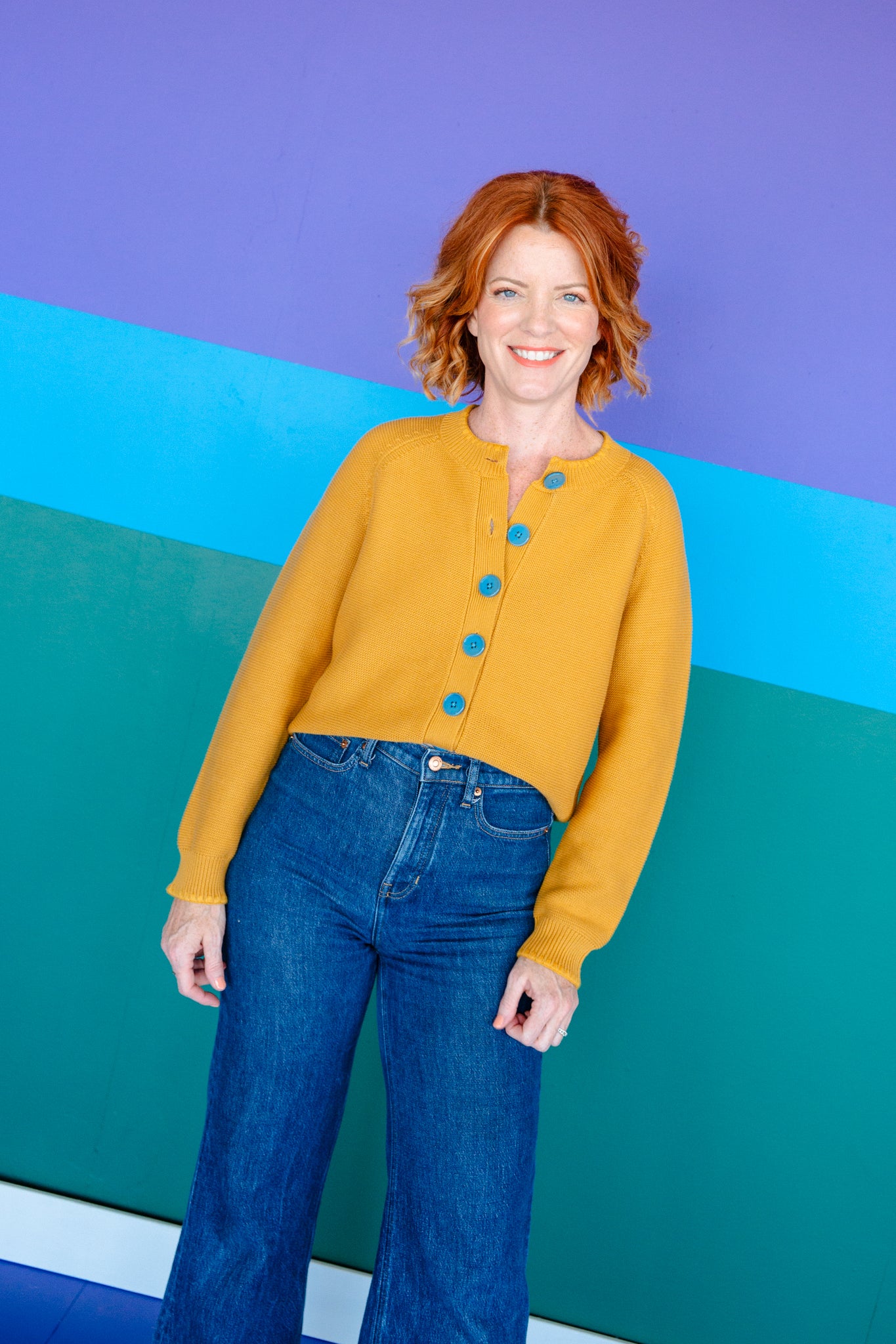 [Ellevate Basics] Joan Button Front Cardigan