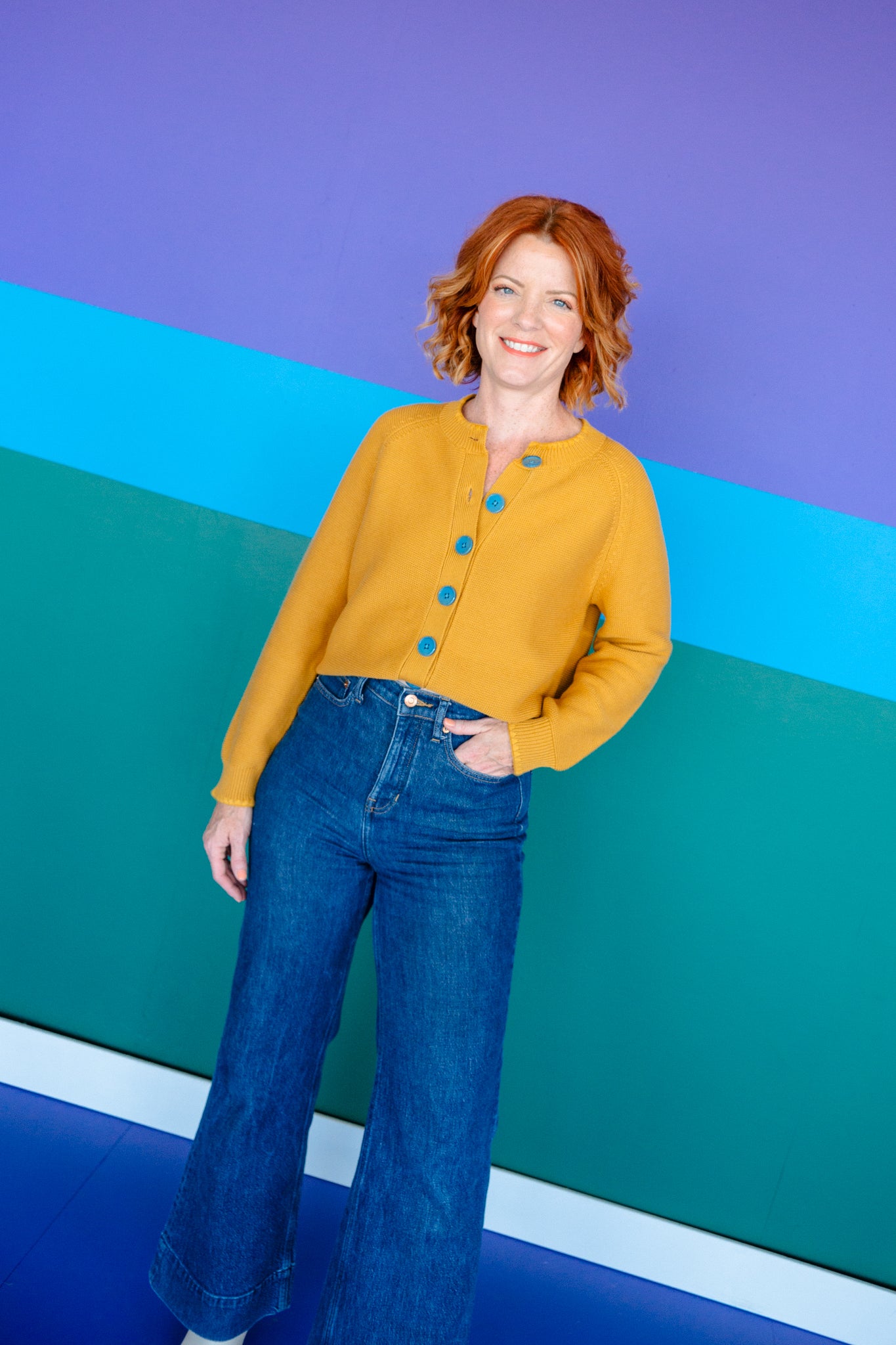 [Ellevate Basics] Joan Button Front Cardigan