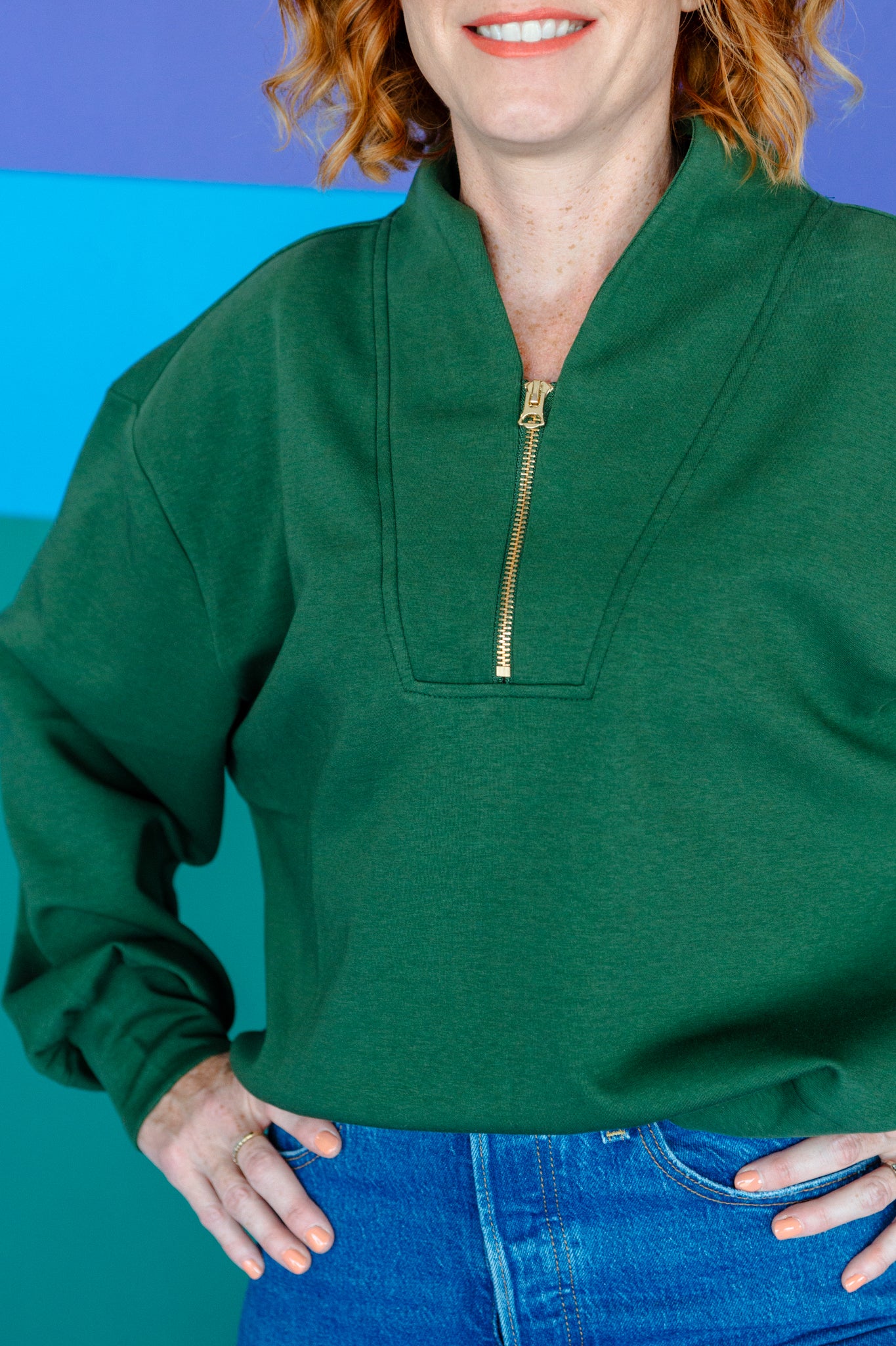 Allison Half Zip Scuba Pullover