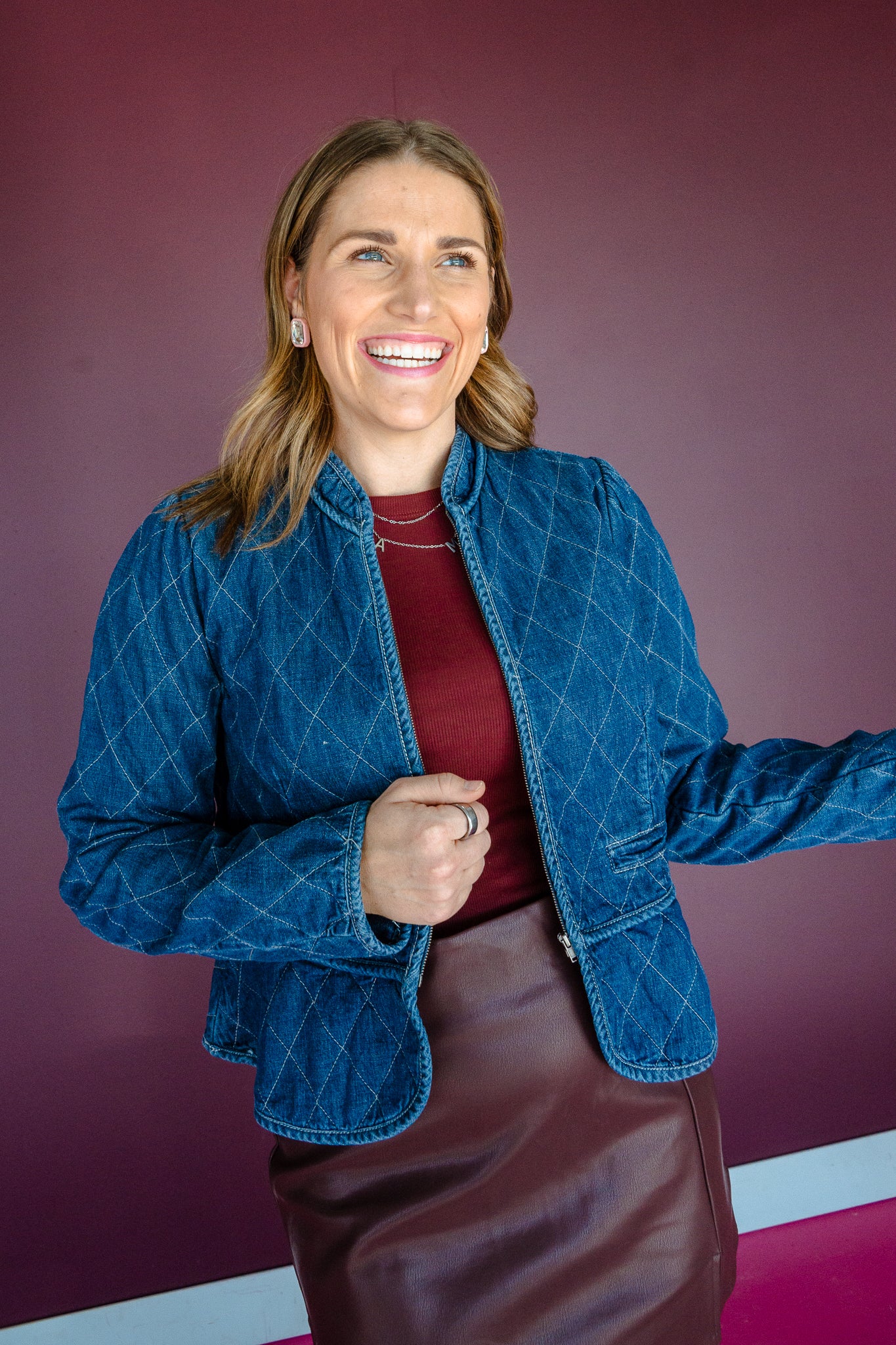 Sawyer Quilted Denim Jacket - Dark Wash