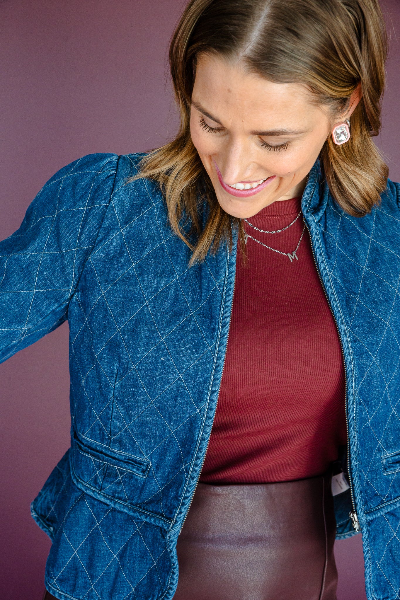 Sawyer Quilted Denim Jacket - Dark Wash