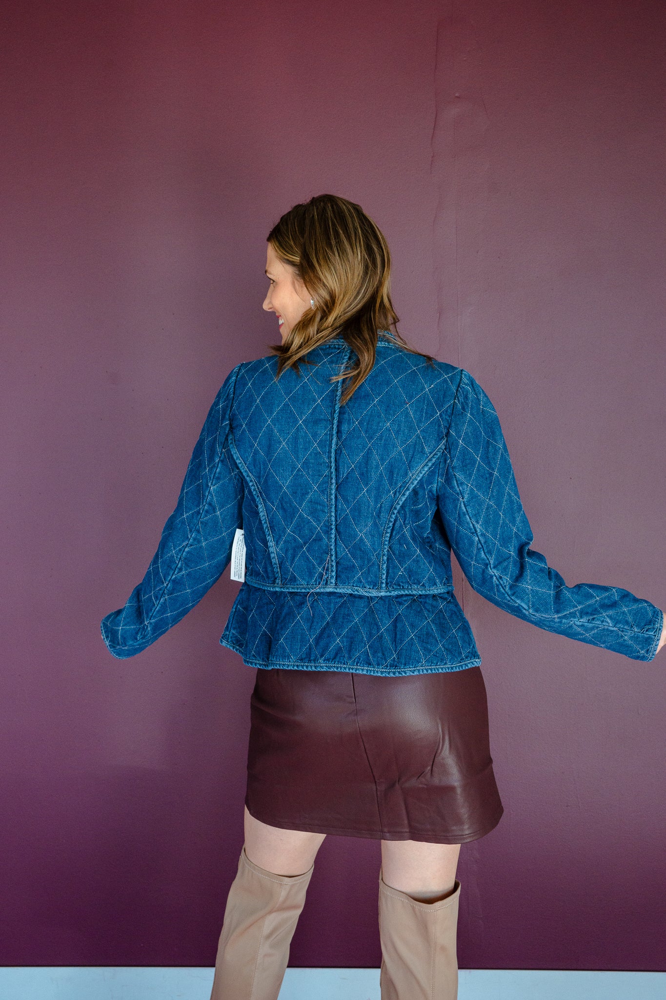 Sawyer Quilted Denim Jacket - Dark Wash