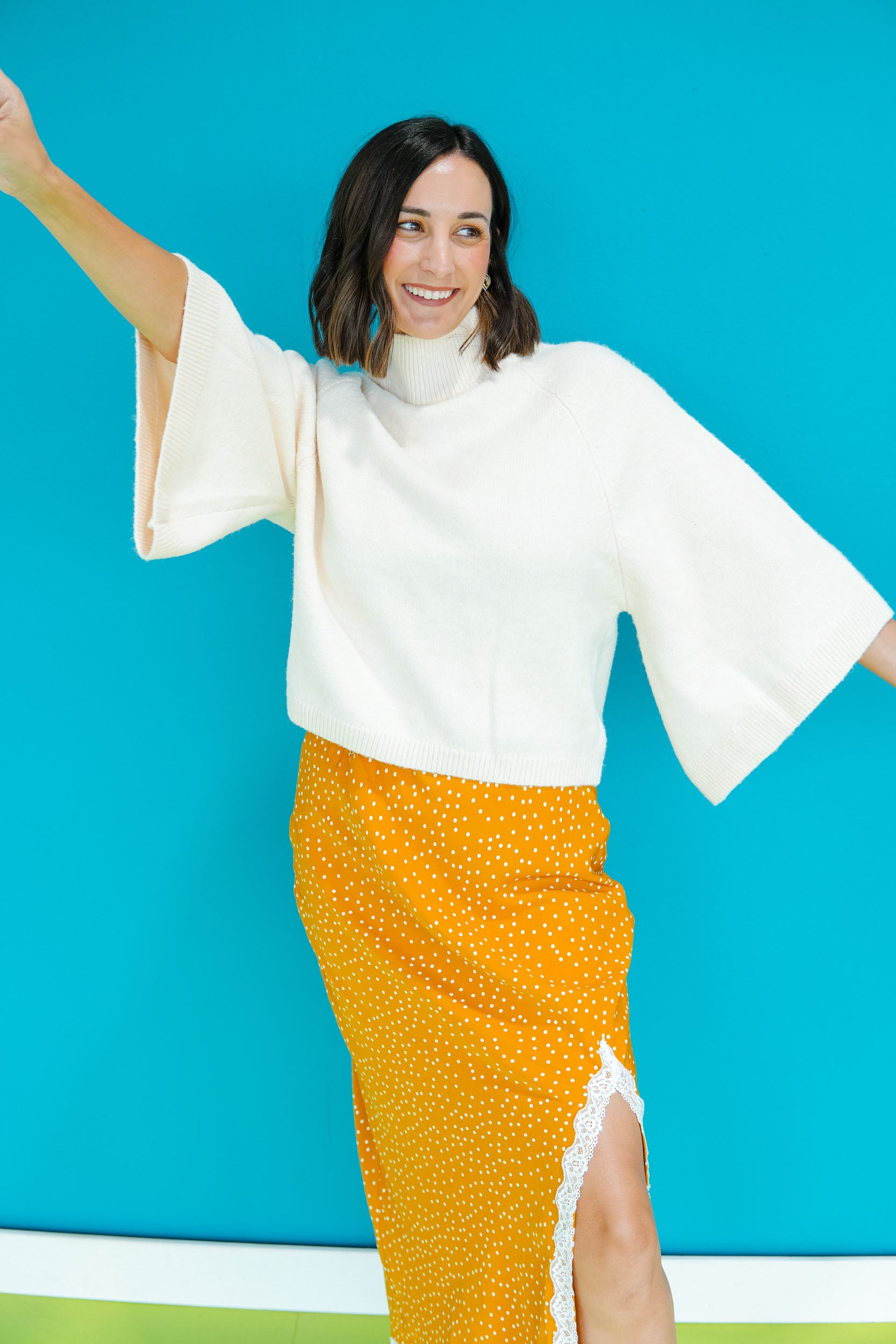 Veta Turtleneck Sweater - Mid Peach