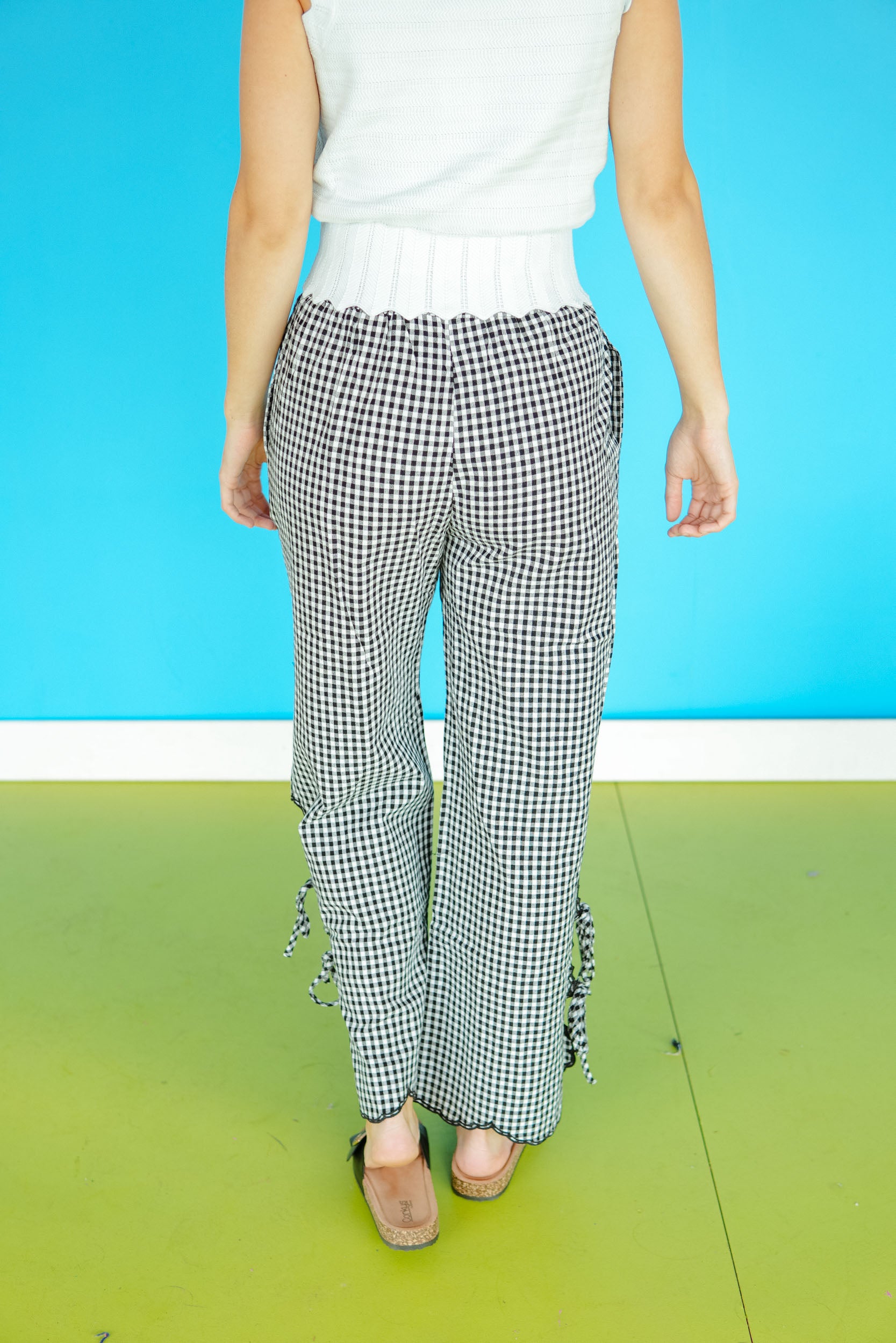 After Hours Gingham Pants - Black