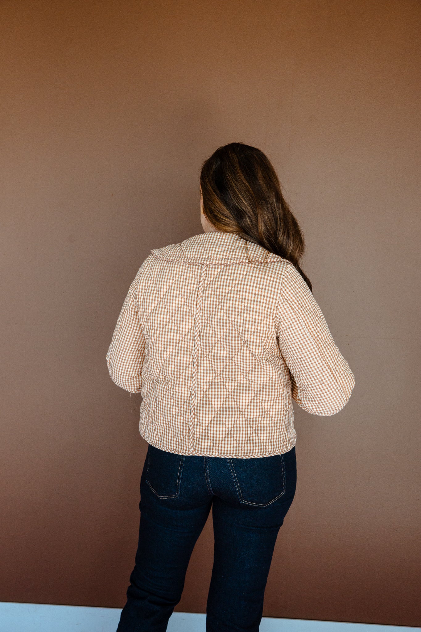 Madelyn Peter Pan Collared Jacket - Cinnamon + Cream