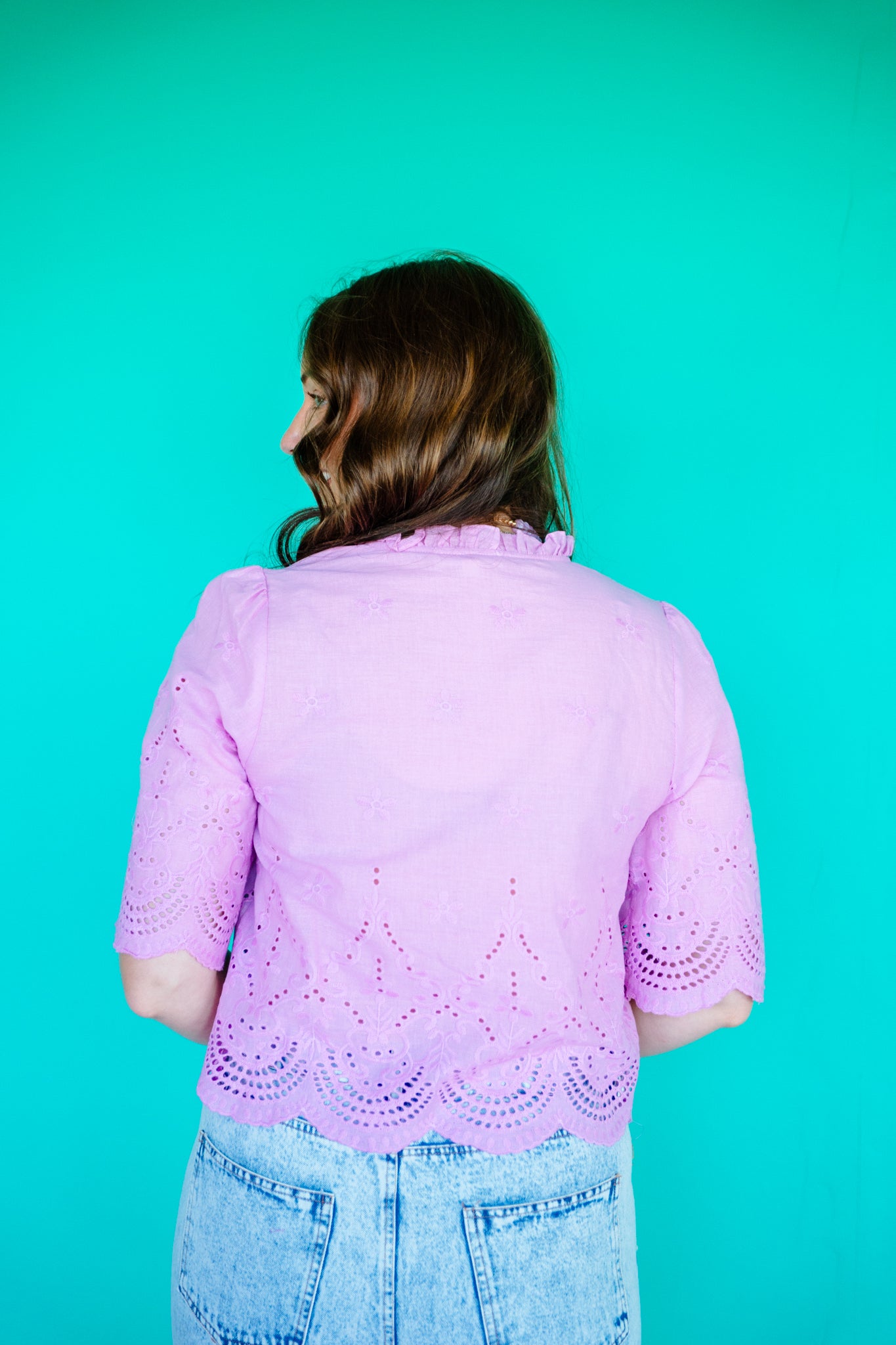 Lisa Tie Front Top - Lavender