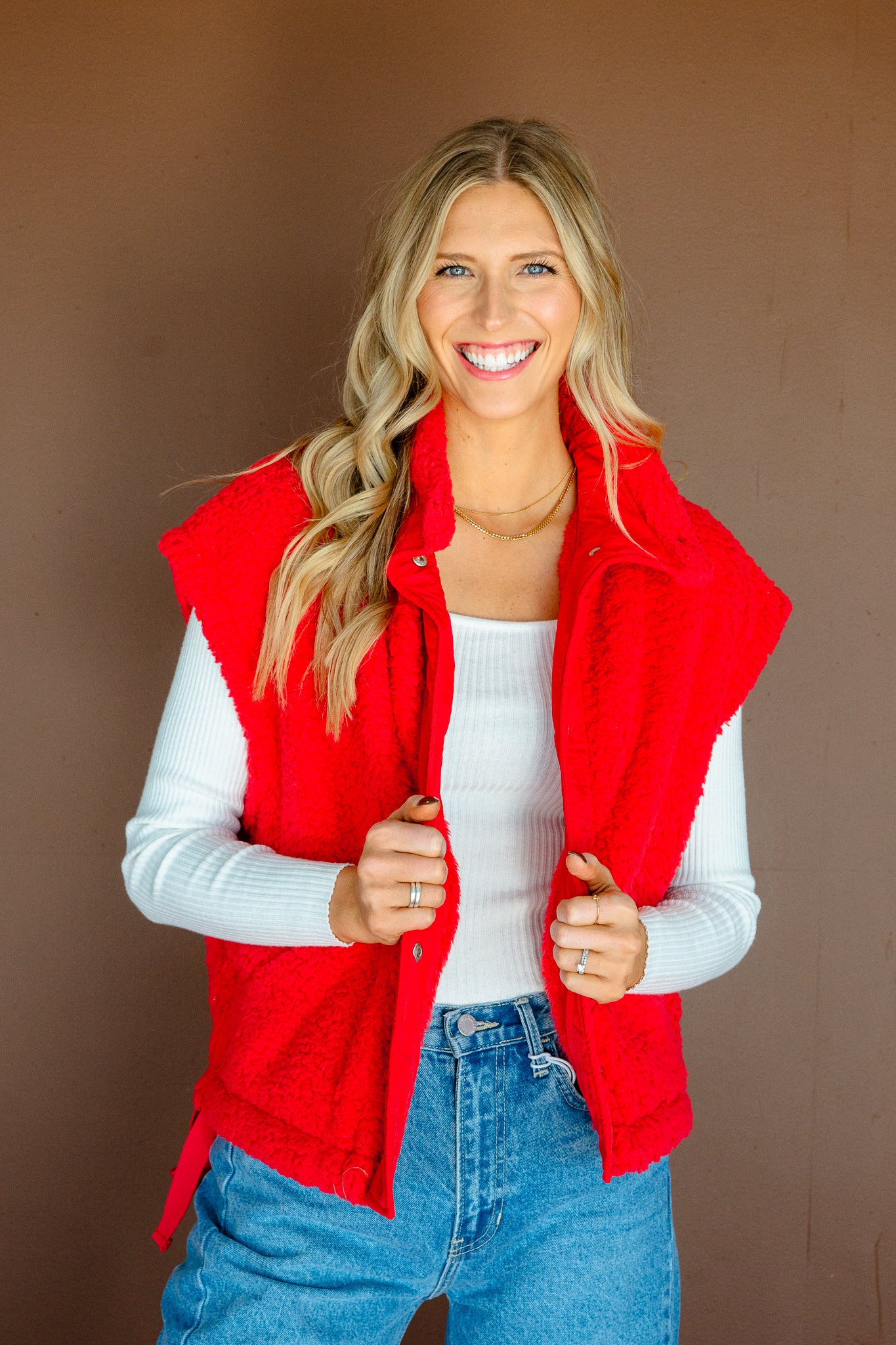 Bristol Fleece Vest - True Red