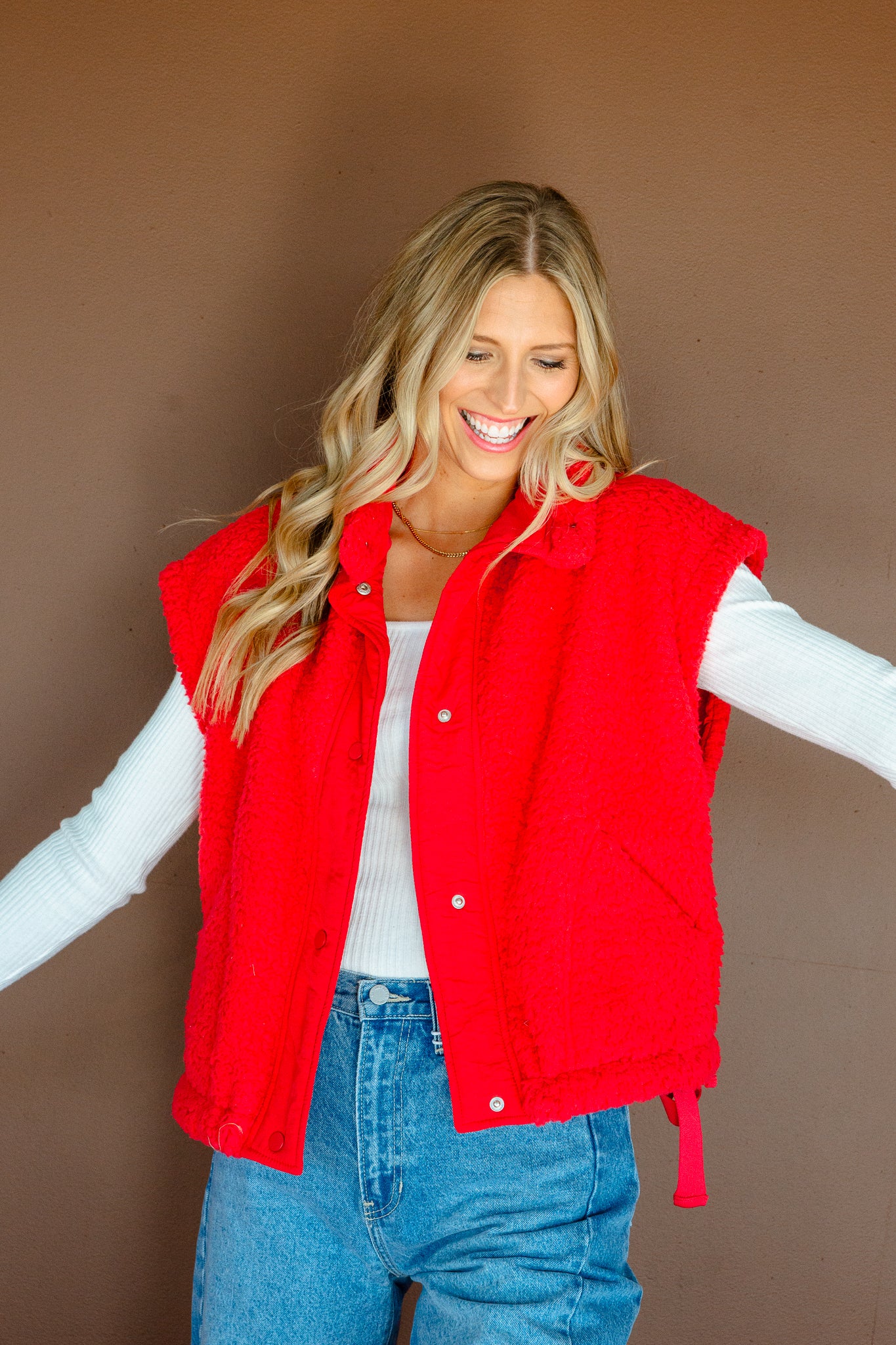 Bristol Fleece Vest - True Red