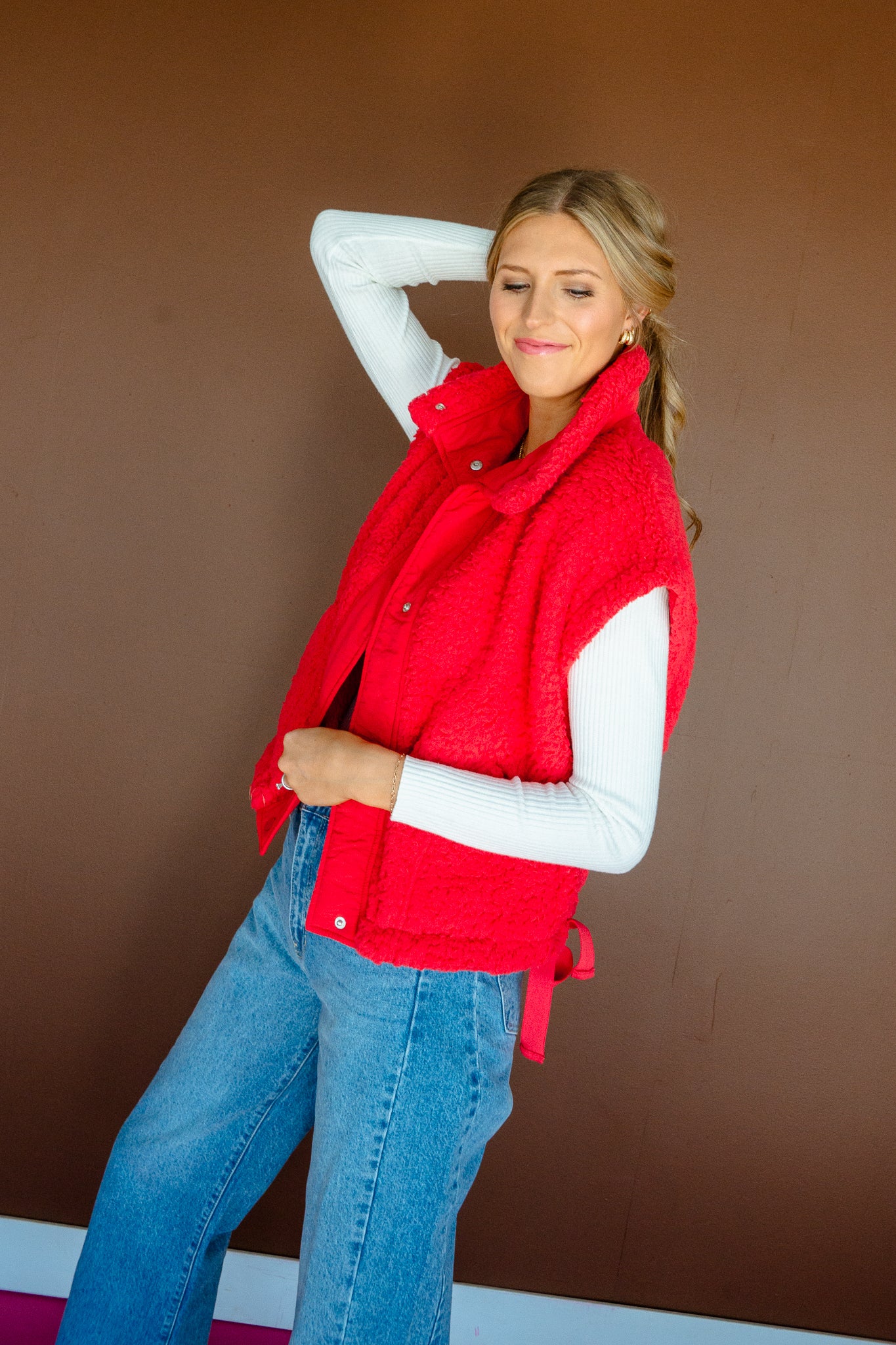 Bristol Fleece Vest - True Red