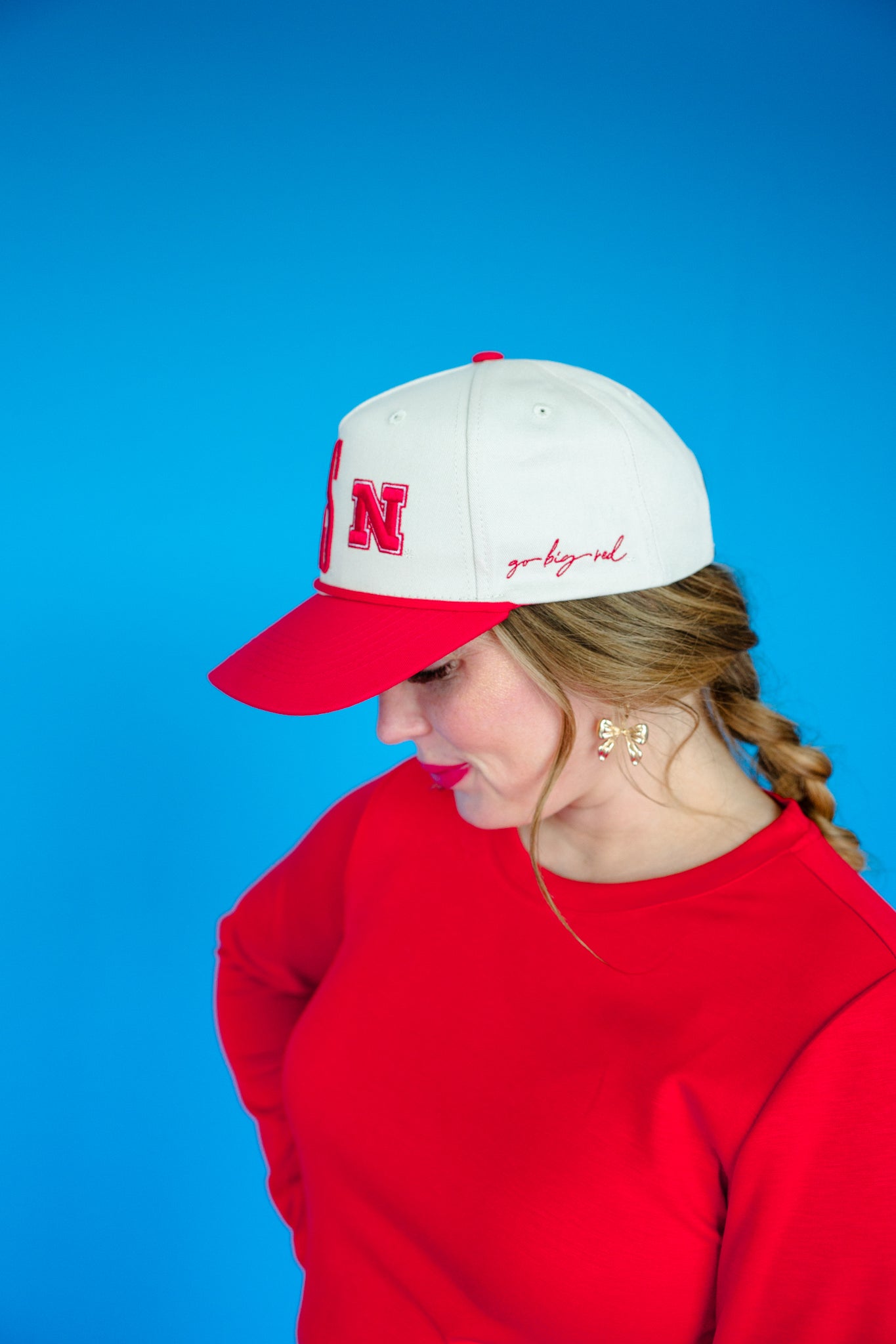 Gameday Husker Hat - Cream + Red