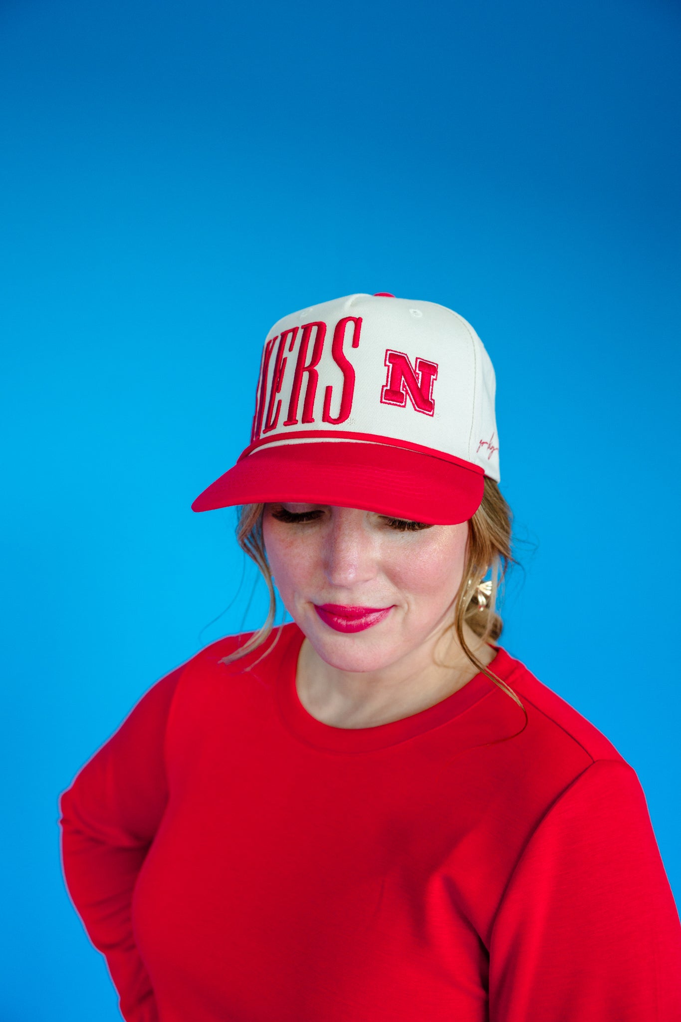 Gameday Husker Hat - Cream + Red