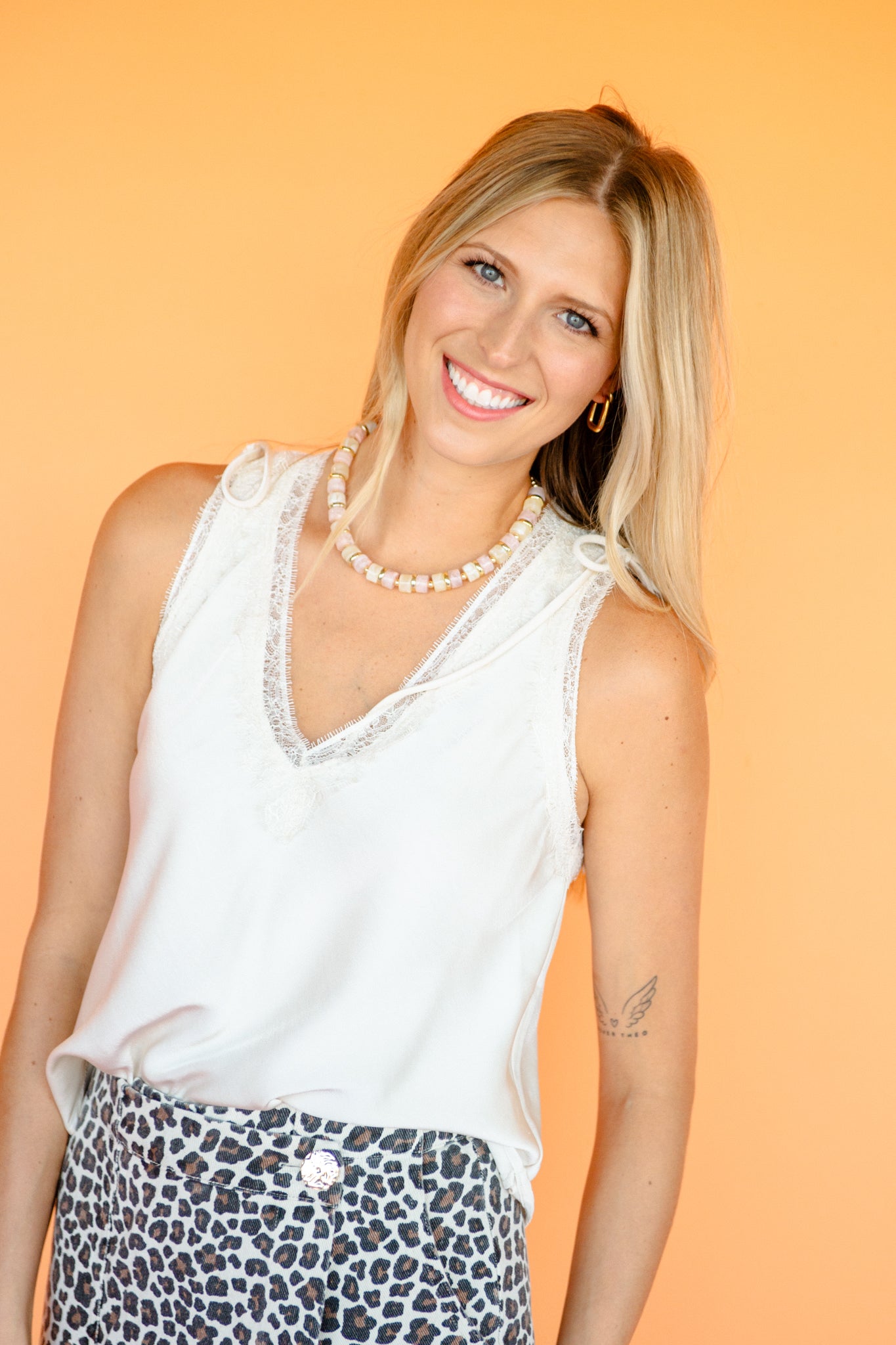 Jodi Satin Lace Cami - Cream