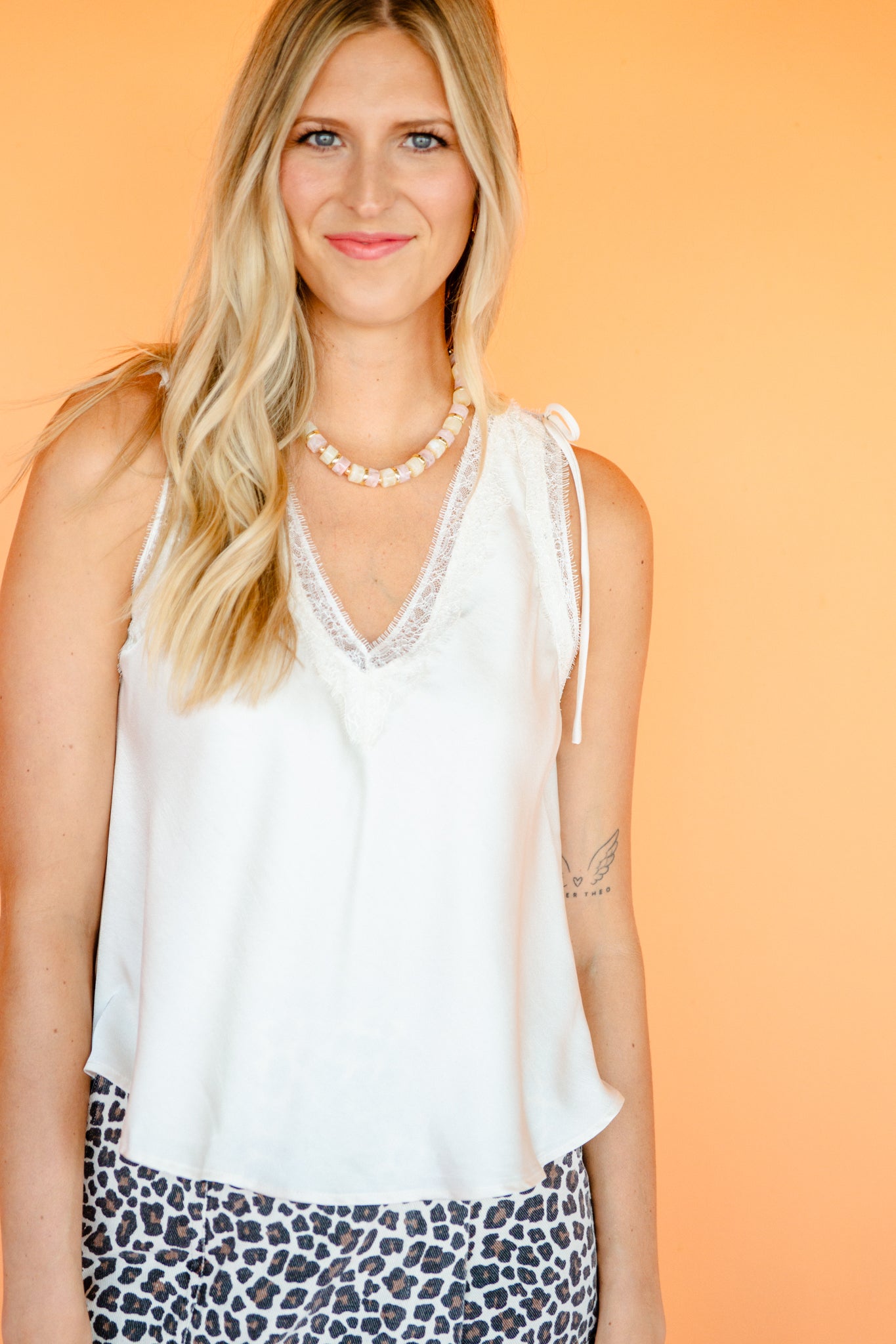 Jodi Satin Lace Cami - Cream