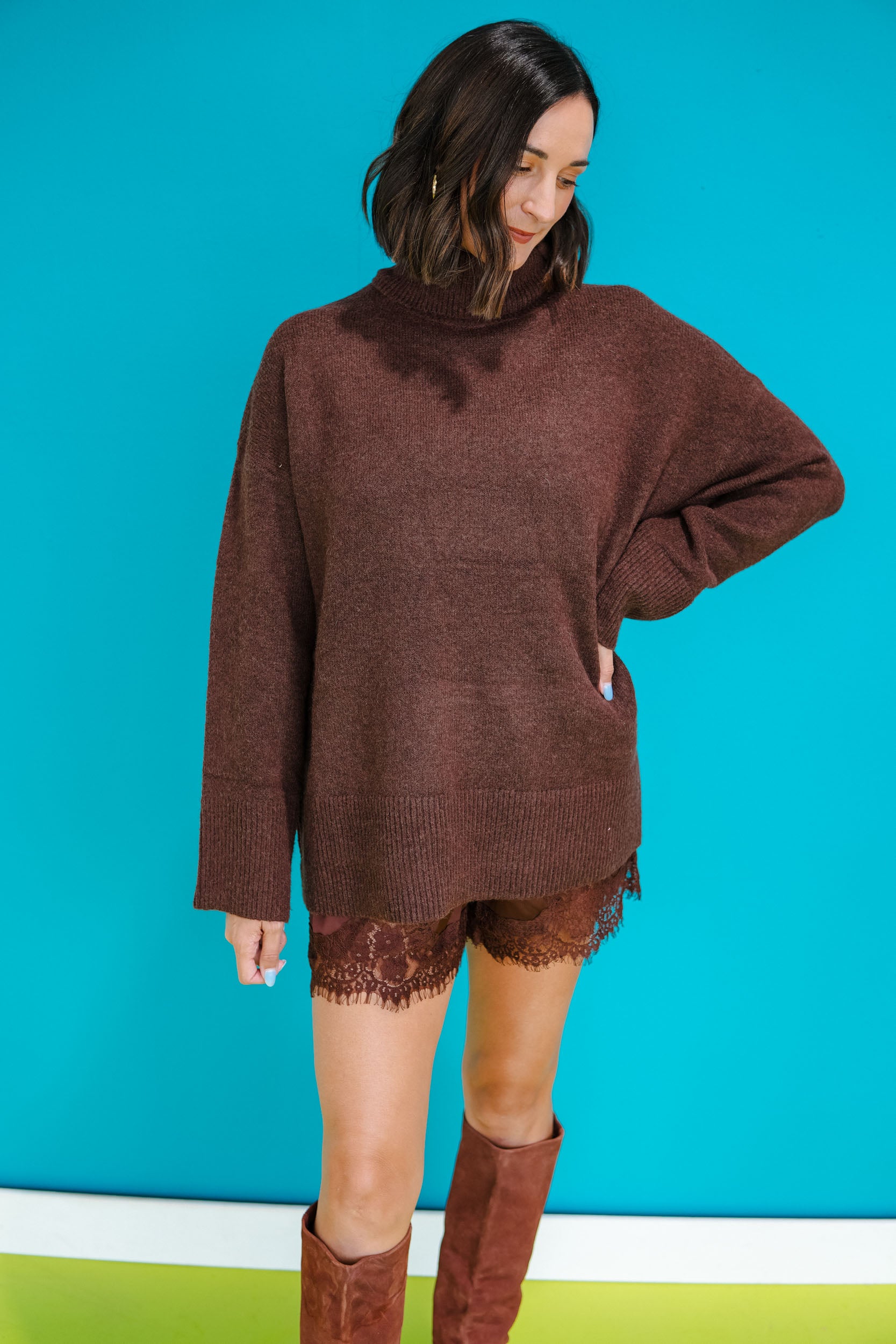 Lace to Meet You Satin Shorts - Chocolate