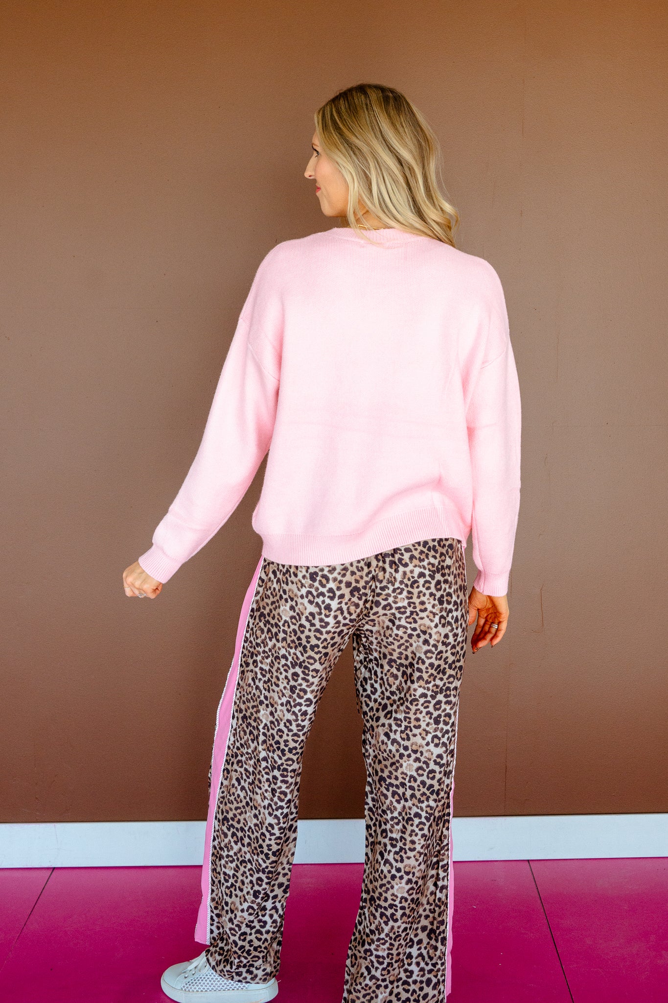 Deck the Halls Sweater - Salmon + Turquiose