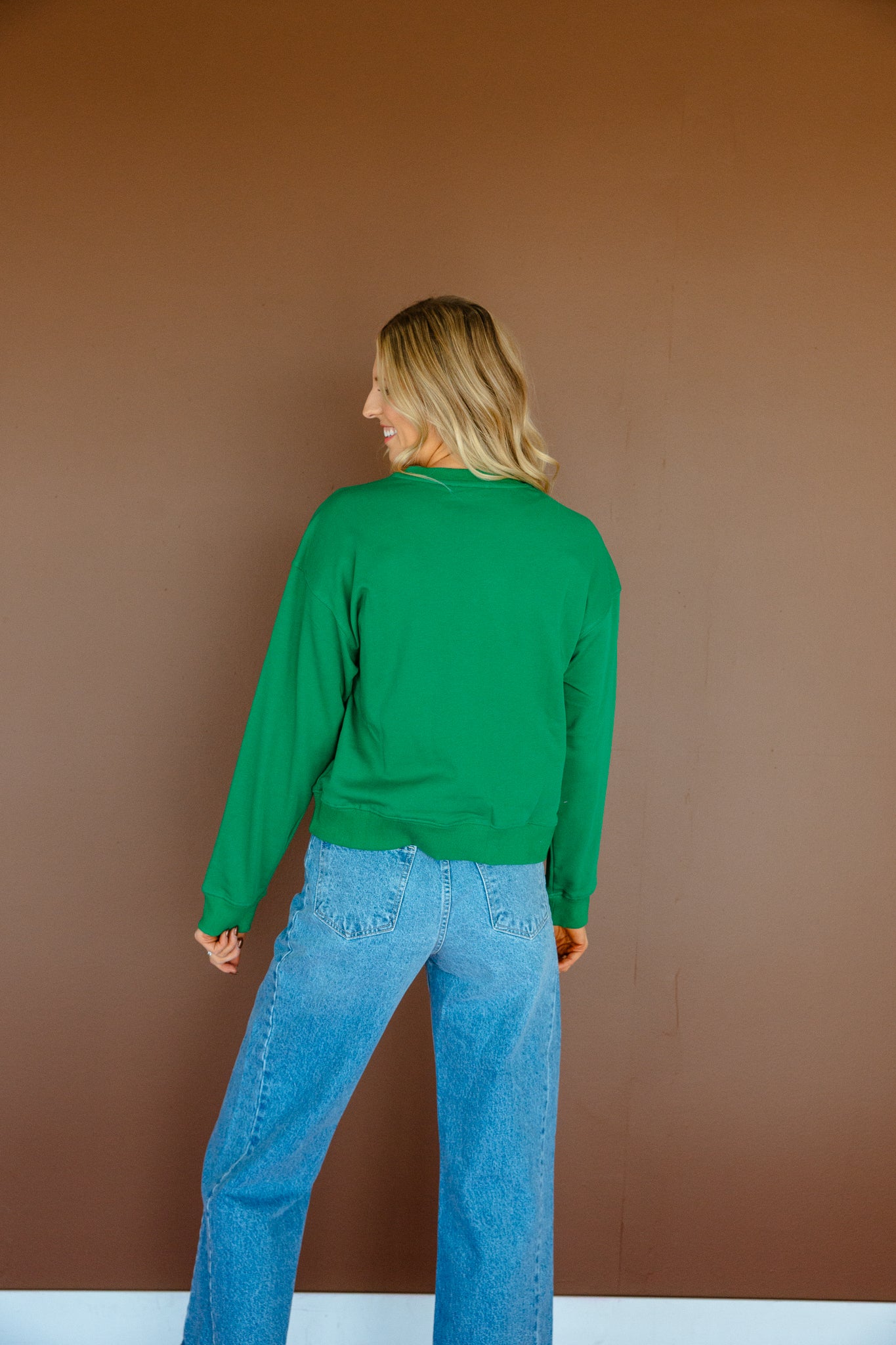 Merry and Bright Crewneck Sweatshirt - Bright Green + Gold
