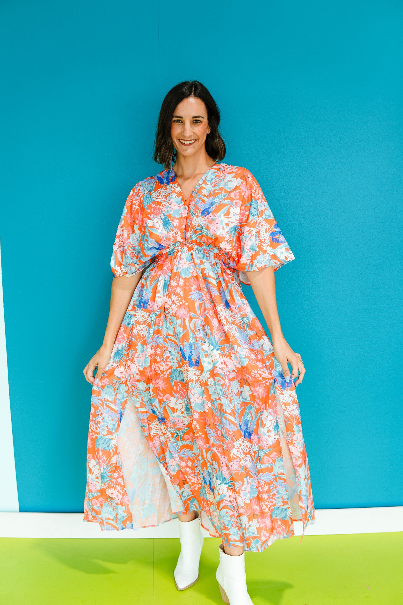 Time of Your Life Maxi Dress - Orange Combo
