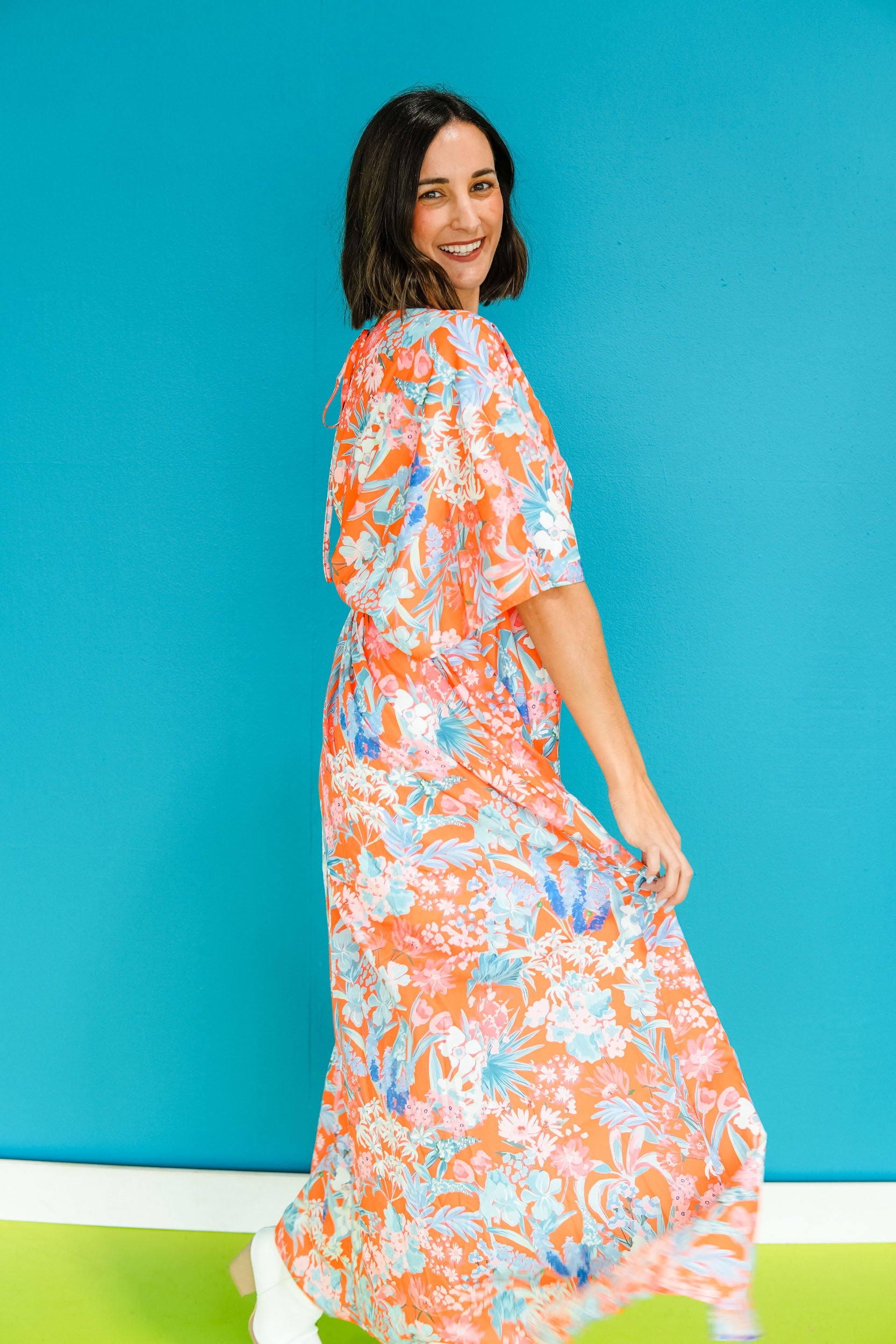 Time of Your Life Maxi Dress - Orange Combo