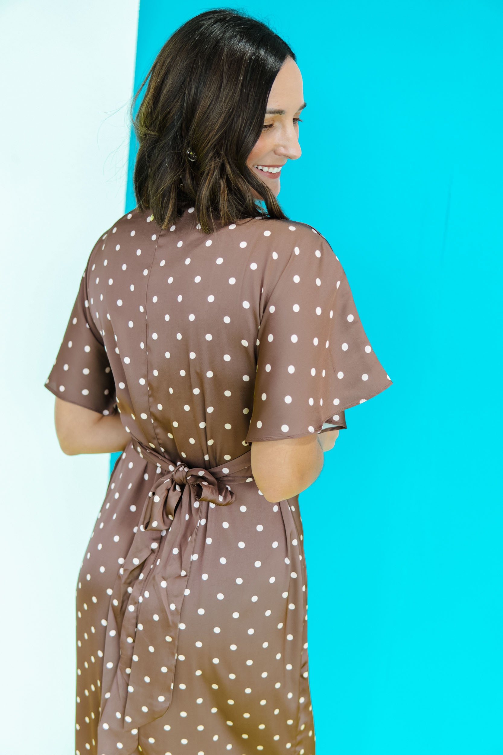 Timeless Polka Dot Maxi Dress - Coffee + Oyster