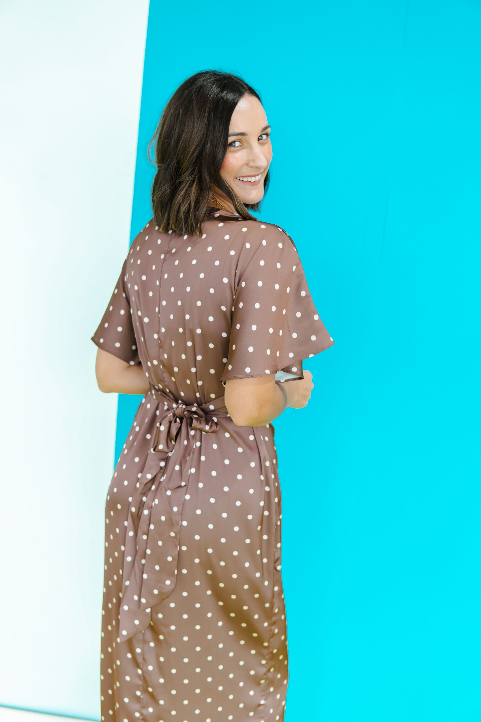 Timeless Polka Dot Maxi Dress - Coffee + Oyster