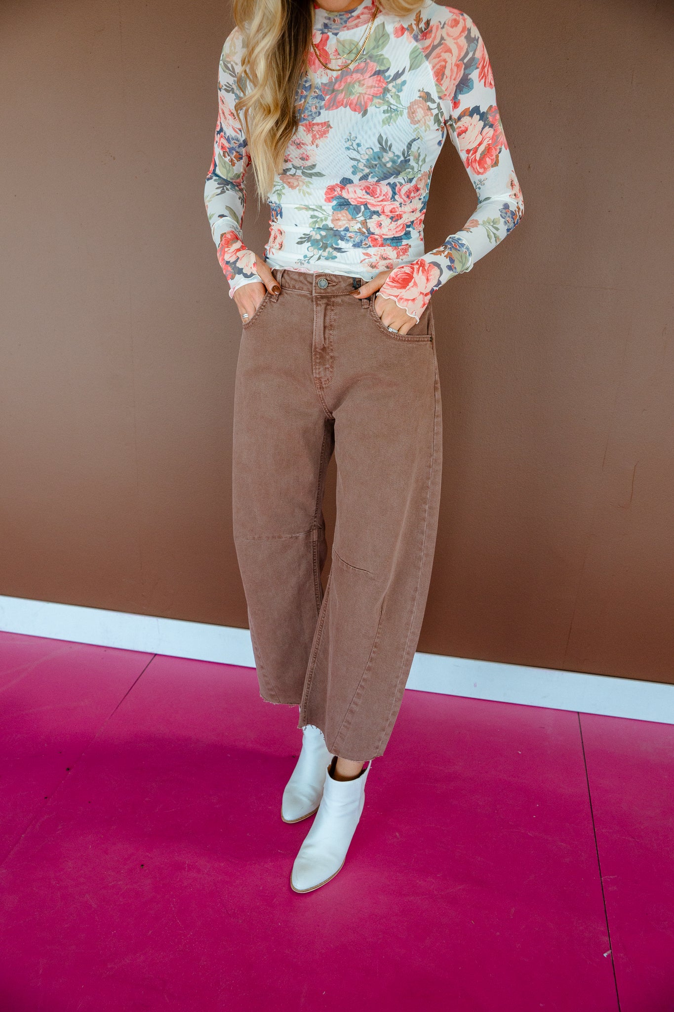 Britain Barrel Jeans - Warm Brown