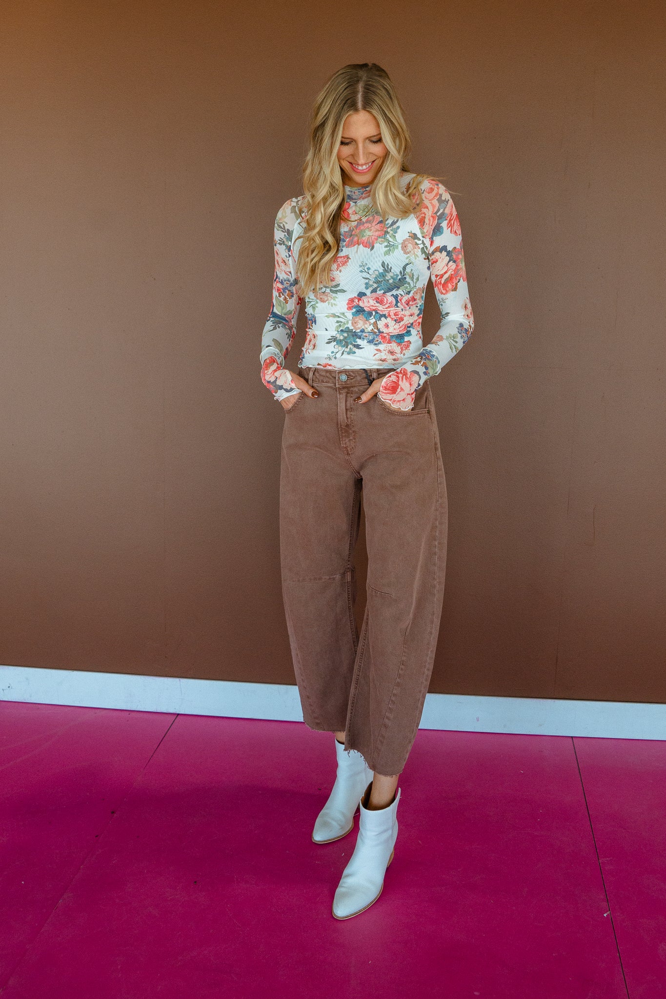 Britain Barrel Jeans - Warm Brown