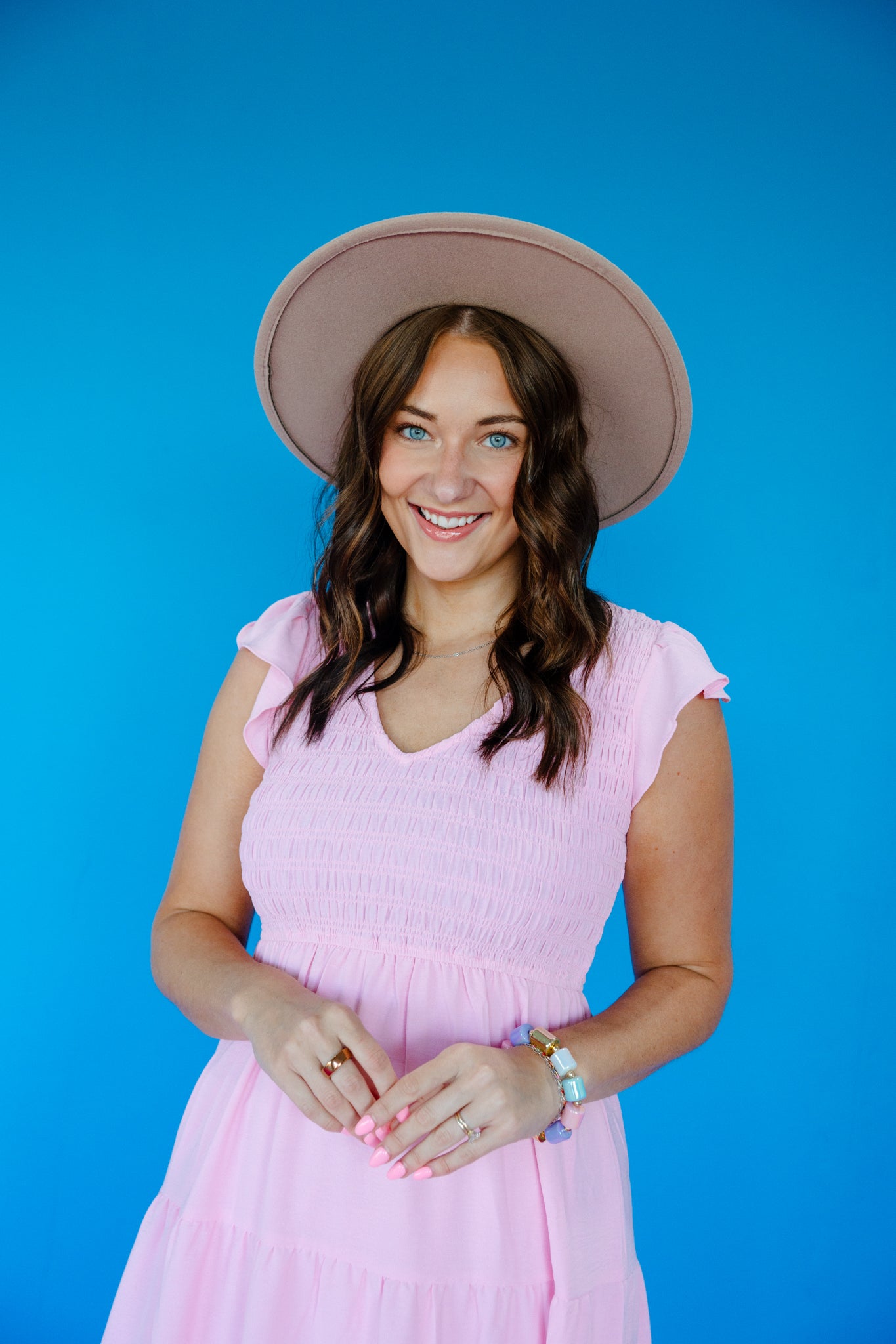 Shauna V-Neck Smocked Midi Dress