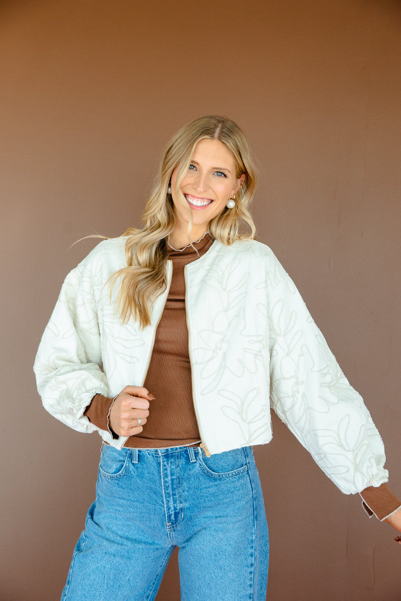 Alexandra Embroidered Jacket - Cream