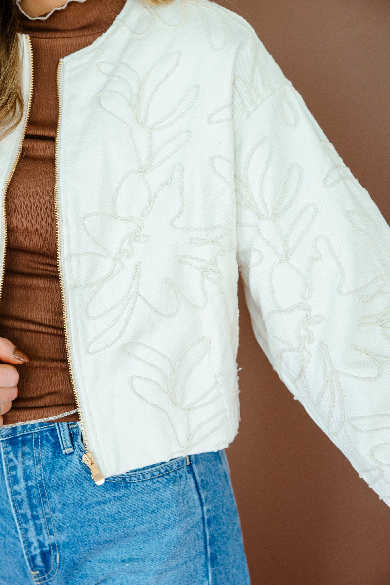 Alexandra Embroidered Jacket - Cream
