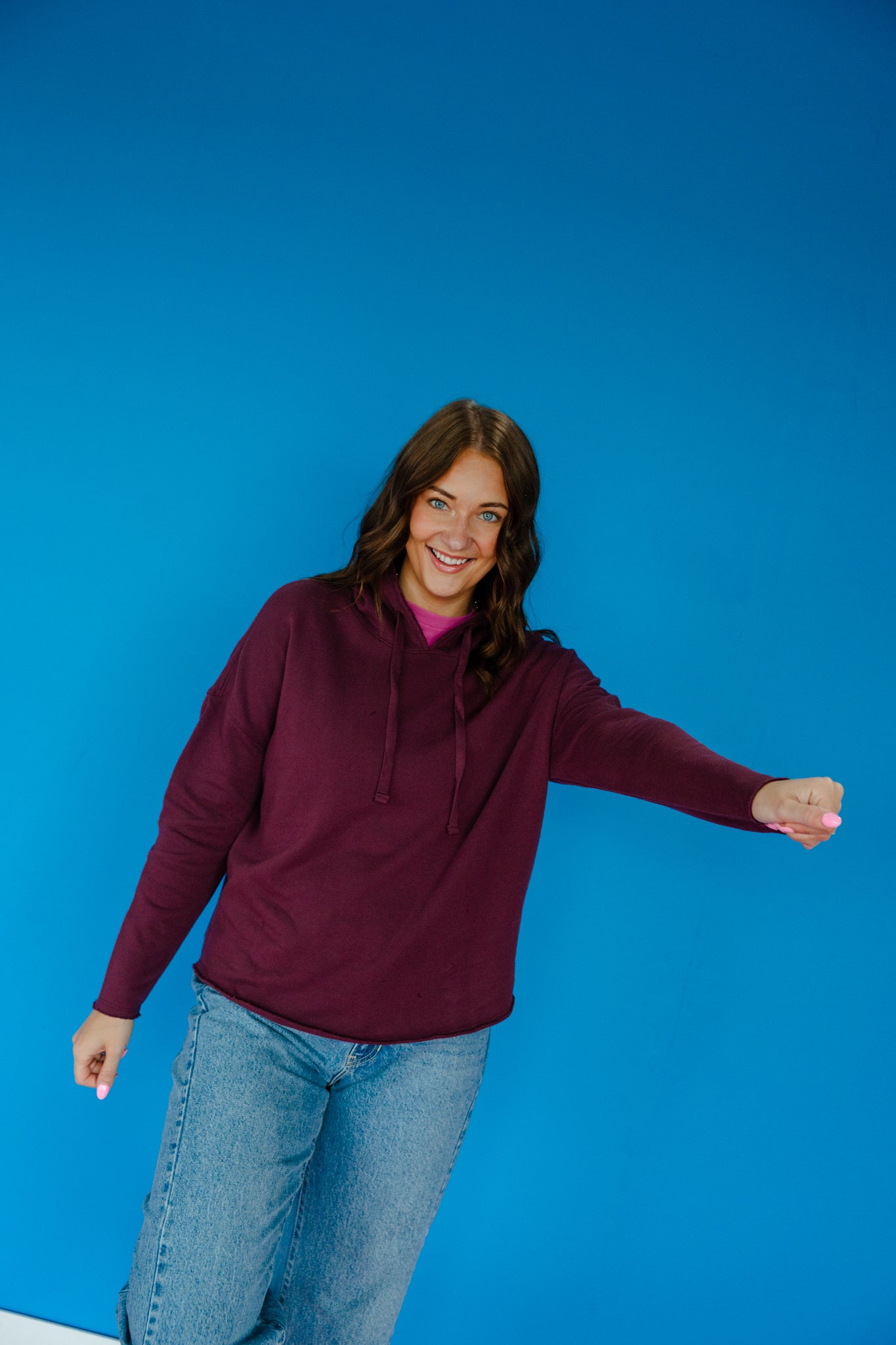 Calista Raw Hem Hoodie