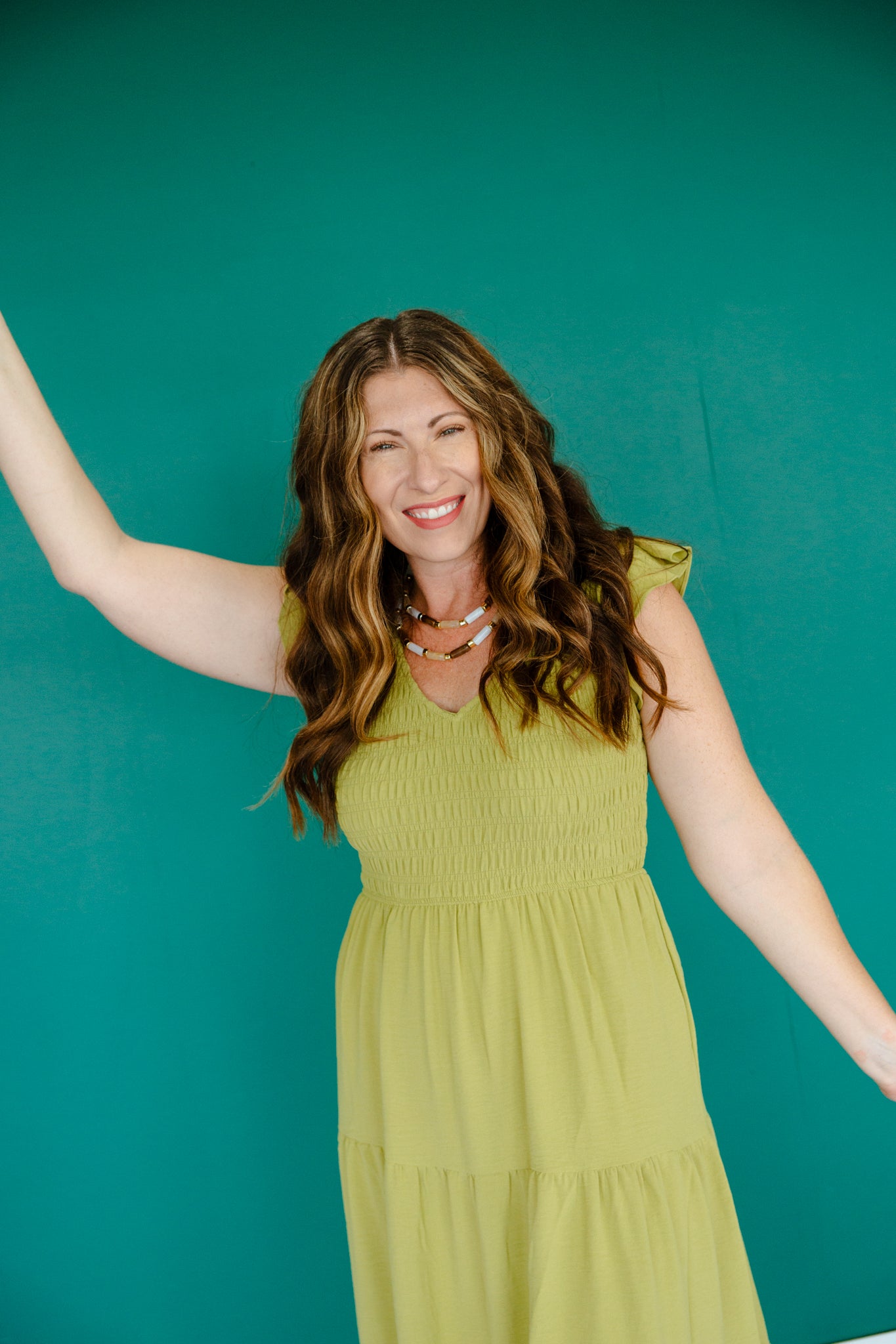 Shauna V-Neck Smocked Midi Dress