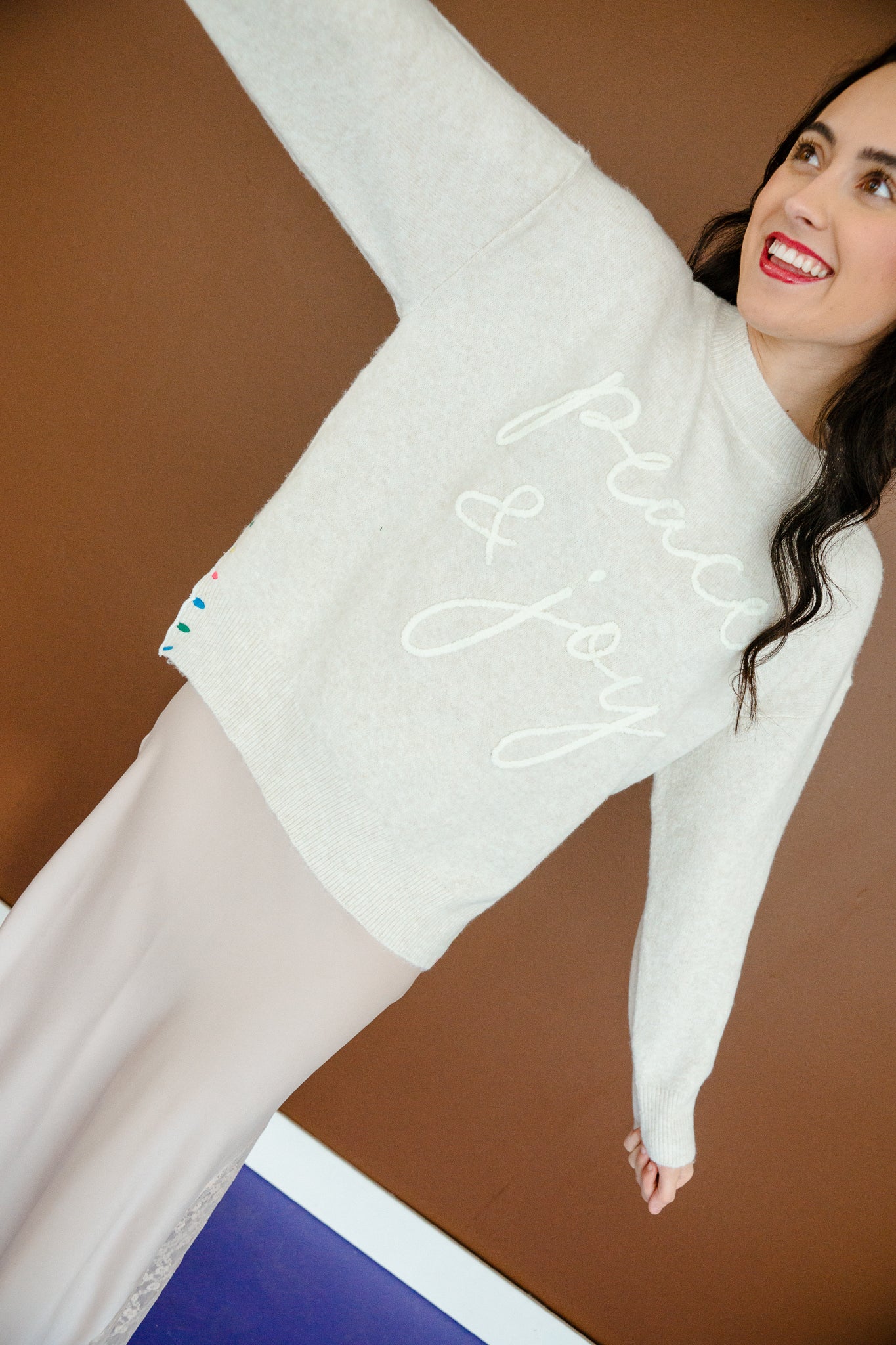 Peace & Joy Sweater - Light Beige