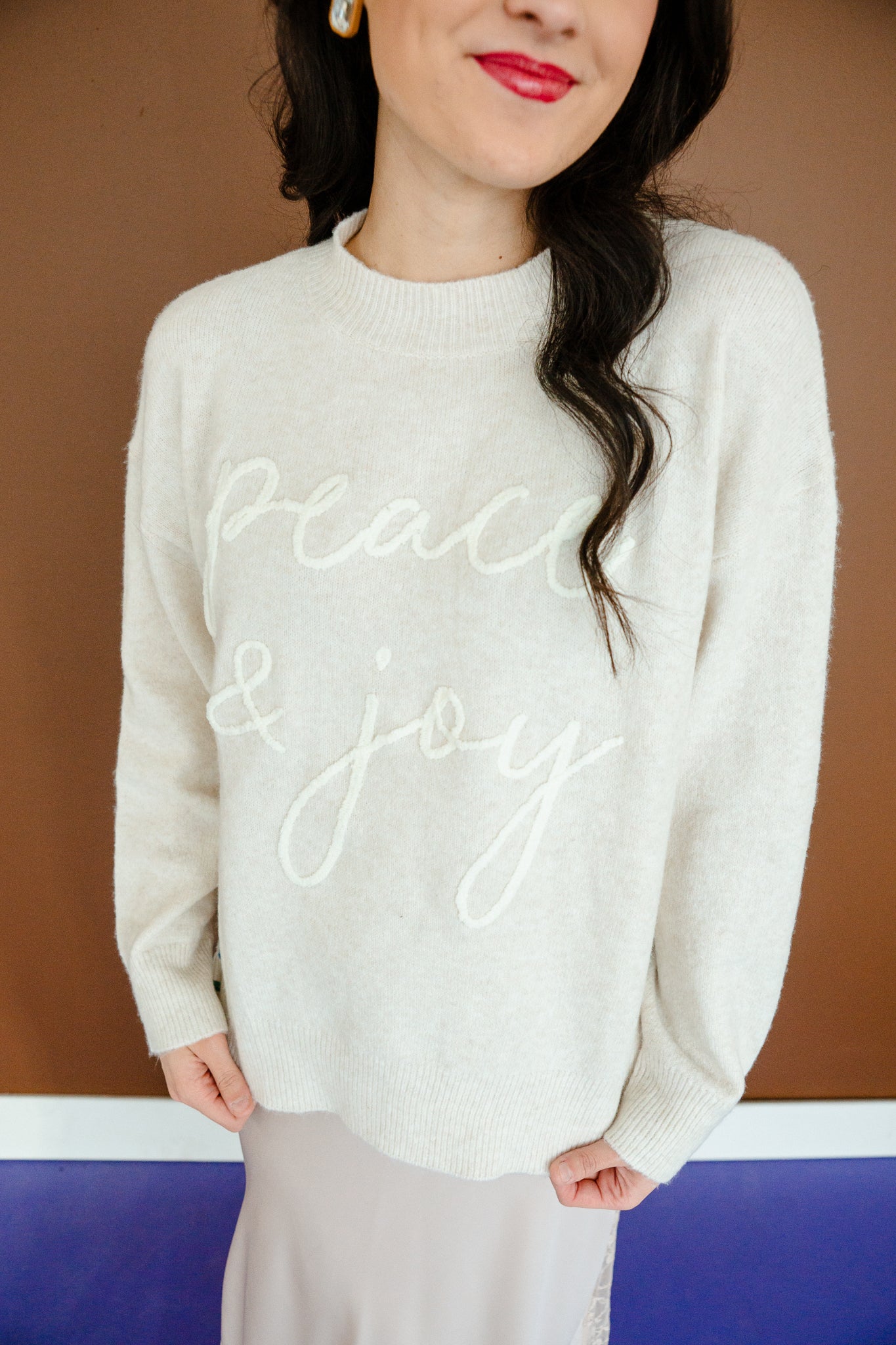 Peace & Joy Sweater - Light Beige