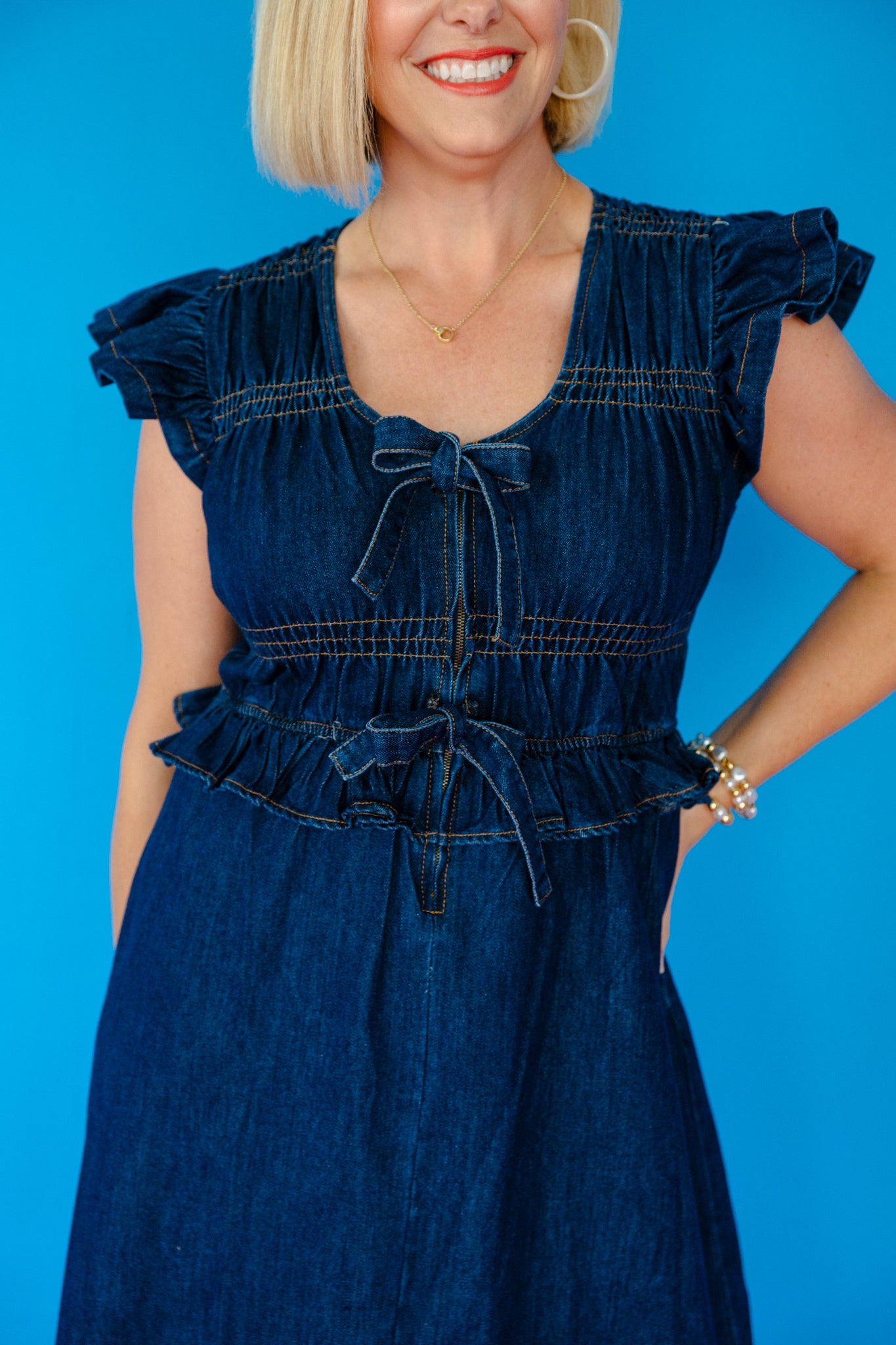 Alana Denim Midi Dress - Dark Denim