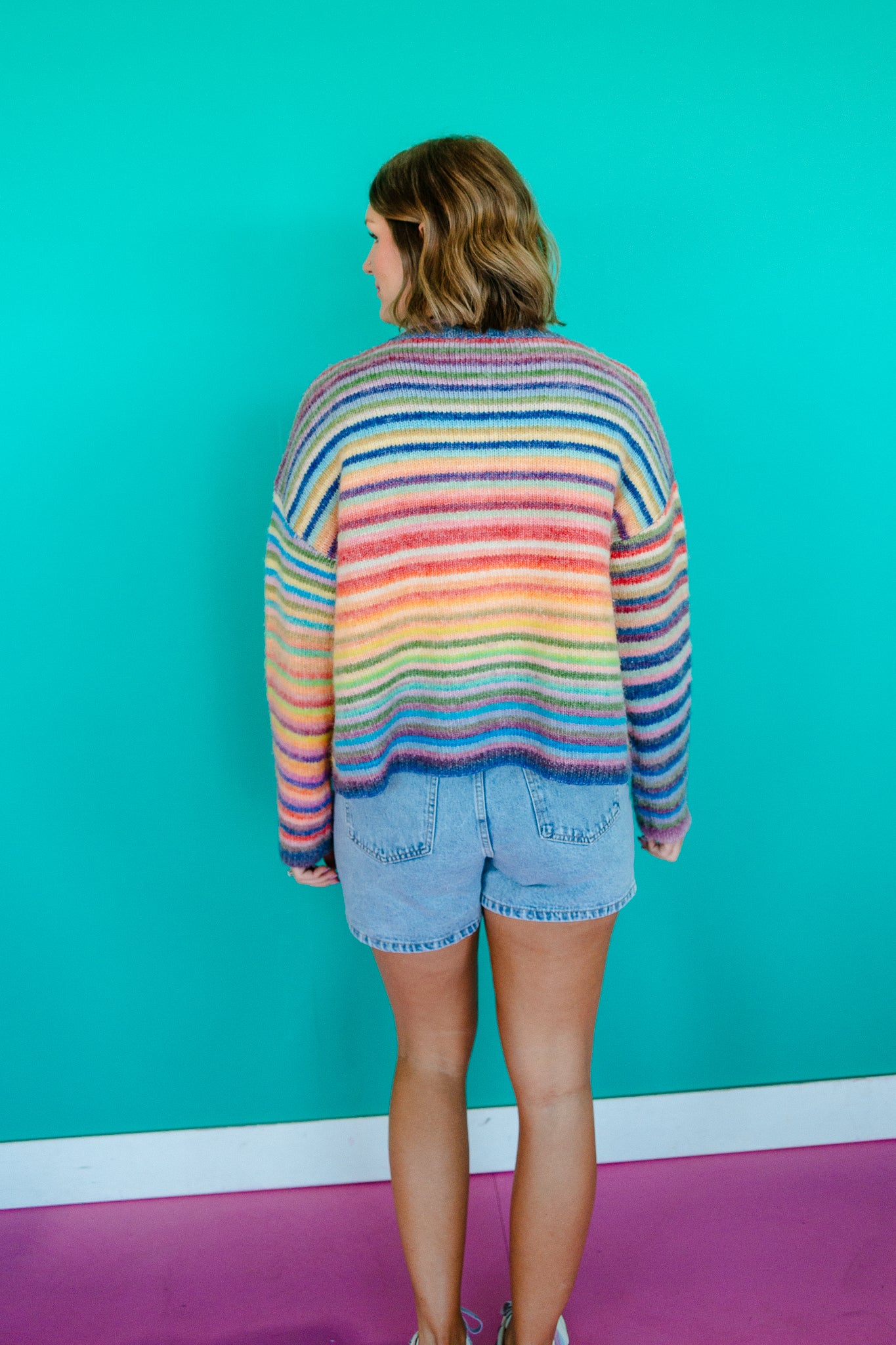 Confetti Cloud Striped Cardigan