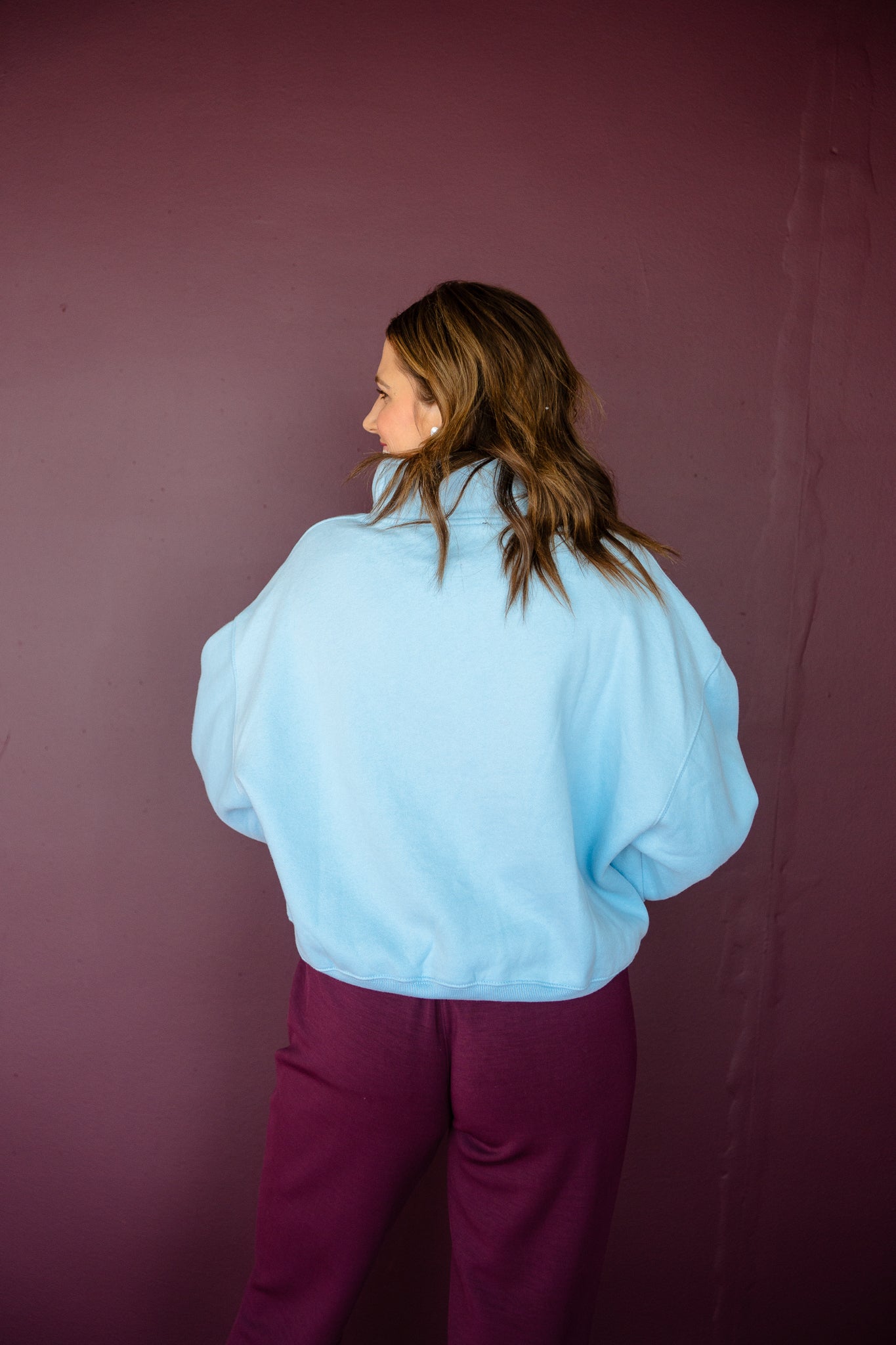 Izzy Button Pullover - Pastel Blue