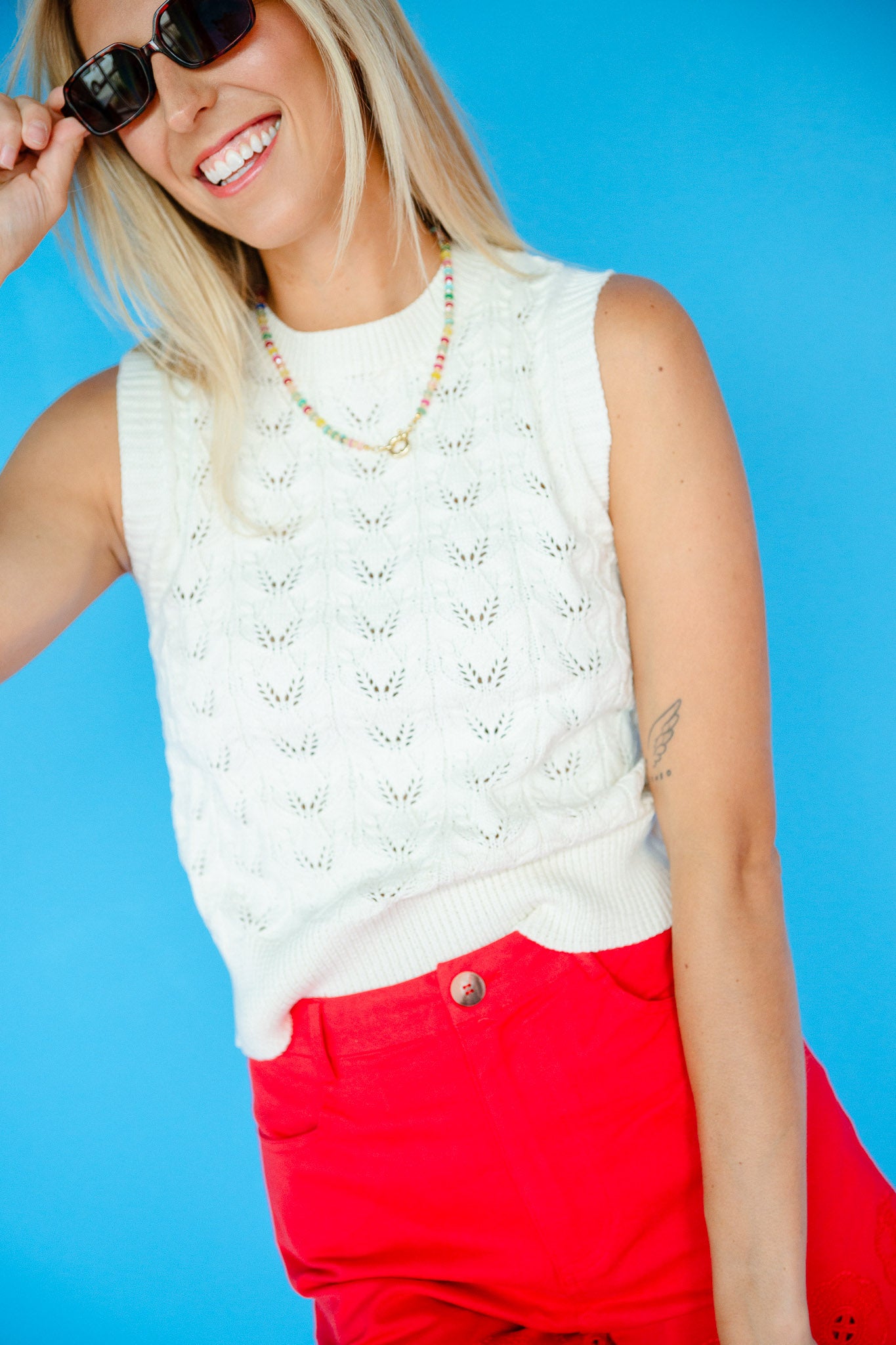 Anita Sleeveless Sweater - Oatmeal